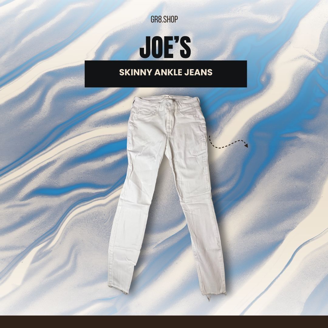 Joe's Joes Womens Skinny Ankle Jeans White W27 Cotton Blend Comfor Size 27" / US 4 / IT 40 - 1 Thumbnail