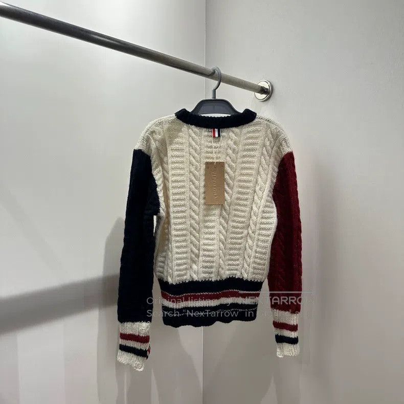 Thom Browne Thom Browne Mohair and Wool Color Block Coarse Knit Sweate Size US M / EU 48-50 / 2 - 2 Thumbnail