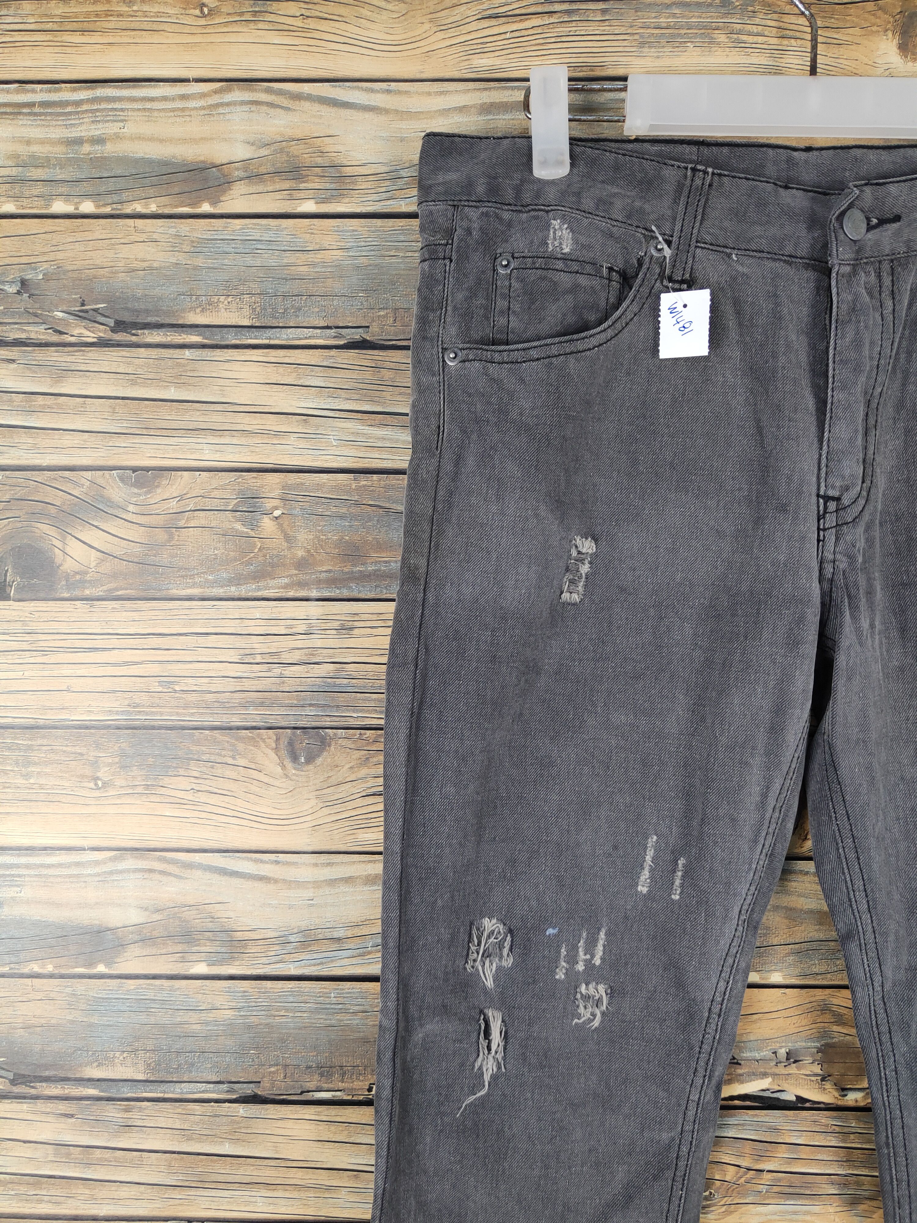 Cheap Monday DL Cheap Monday Black Distressed Ripped denim Jeans #W1481 Size US 32 / EU 48 - 3 Thumbnail