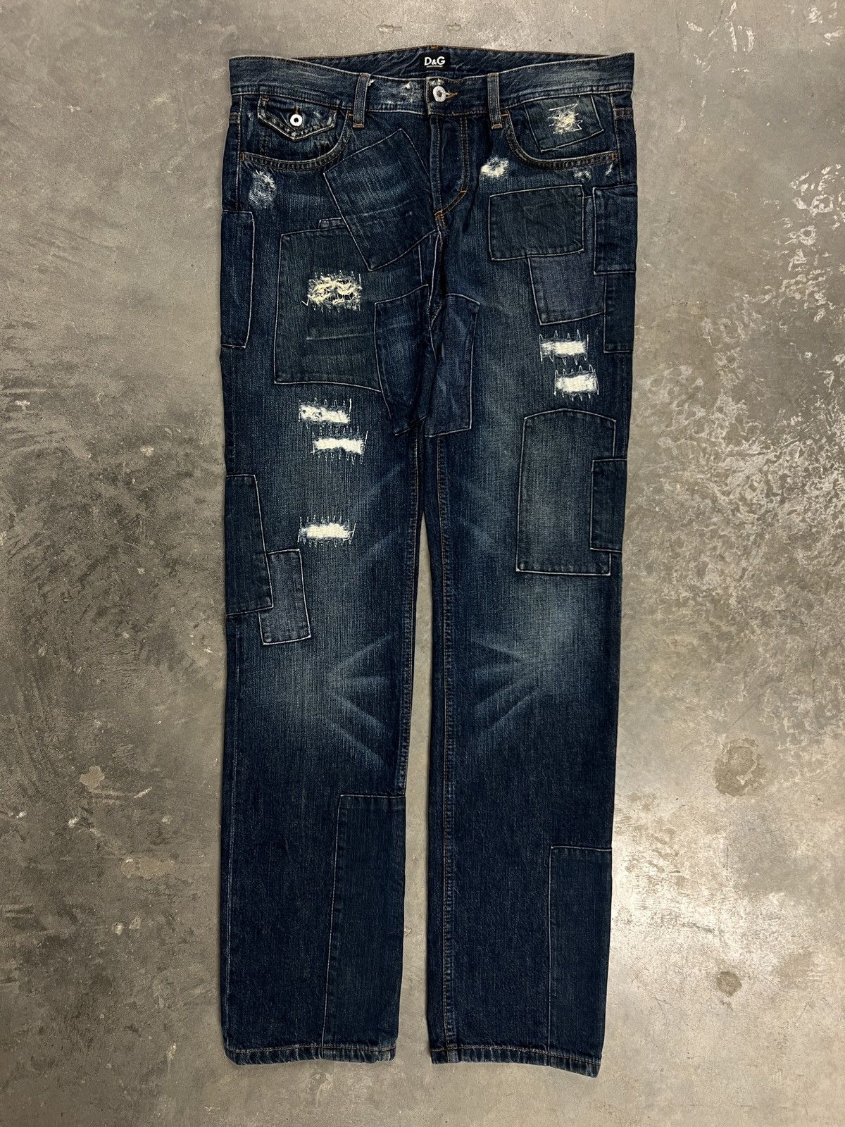 Dolce & Gabbana 00s Vintage Dolce & Gabbana Patchwork Jeans Size US 33 - 1 Thumbnail