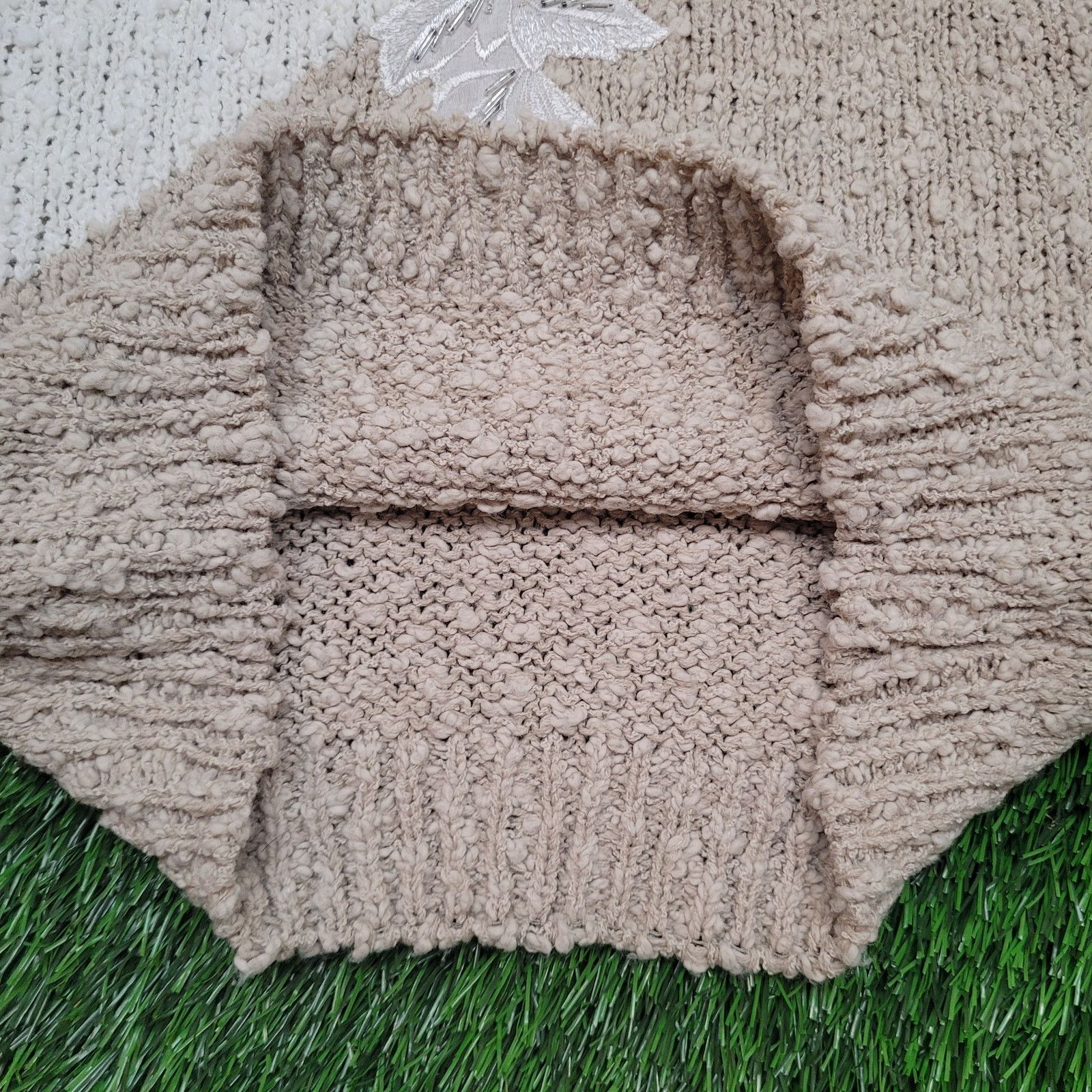 Vintage VTG 80s Cristina Embellished Grandma Sweater S Puff Sleeve Size S / US 4 / IT 40 - 4 Thumbnail