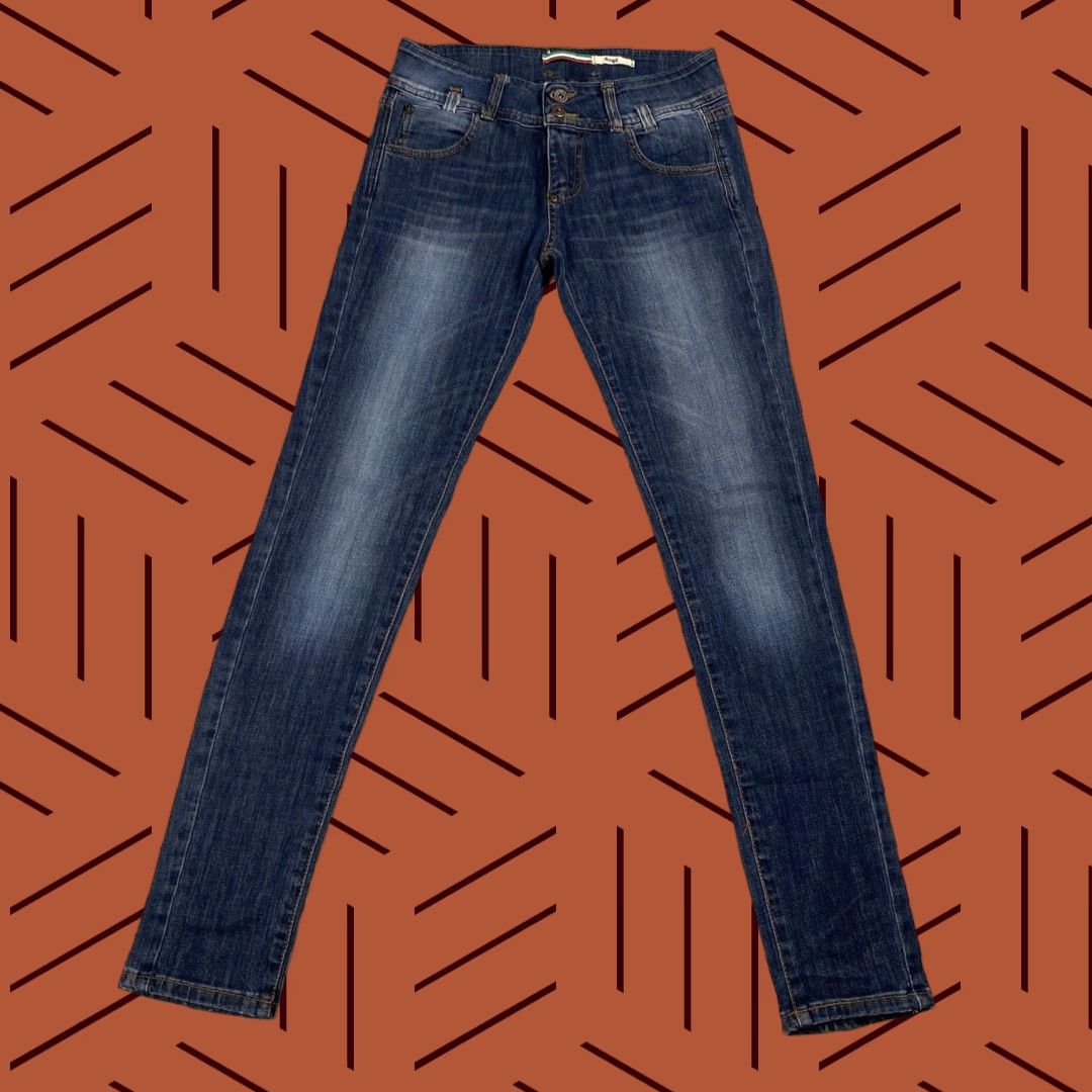 Vintage VINTAGE Please Italy Distressed Denim Jeans Low Rise Skinny Womens Small 29x32.5 Blue Grunge Size 28" / US 6 / IT 42 - 1 Thumbnail