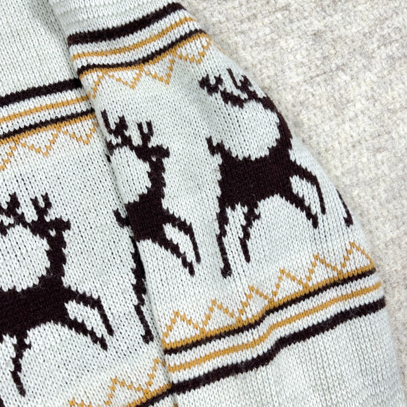 Vintage VINTAGE GrandPa Sweater Men L Gray Acrylic Knit Nordic Rein Deer 70s 80s Cascade Pullover Geometric 80s 90s Retro Hip Hop Streetwear Mens Size US L / EU 52-54 / 3 - 6 Thumbnail