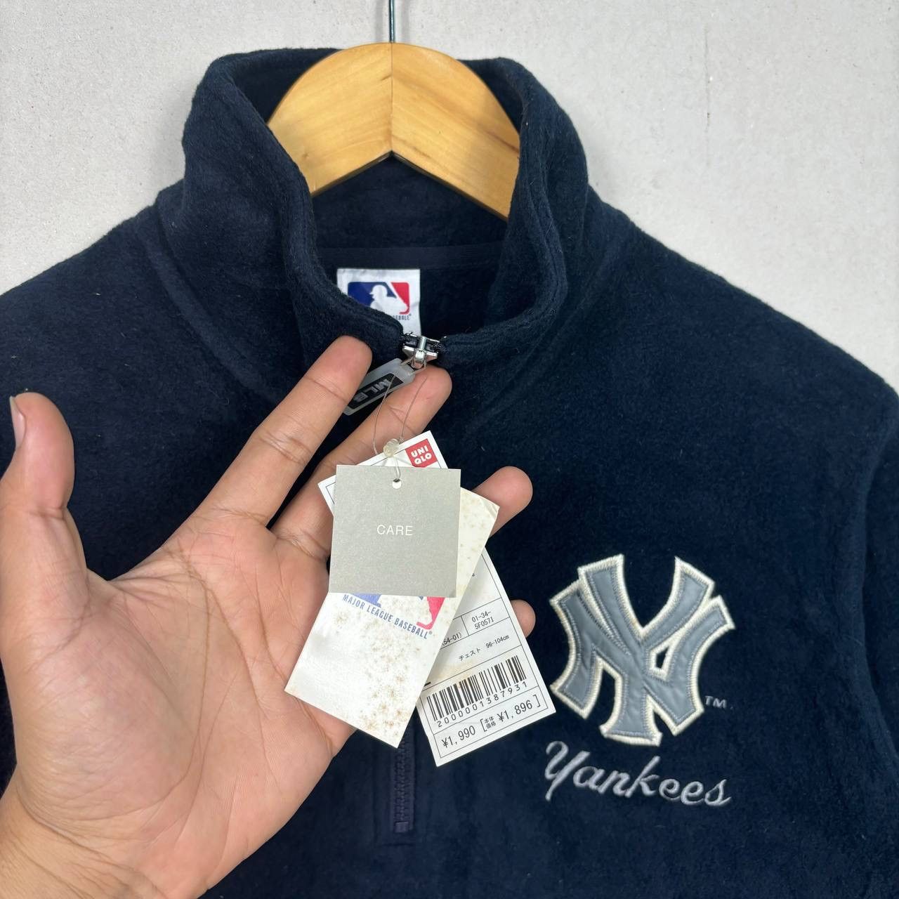 New York Yankees Vintage New York Yankees MLB 1/4 Zip Fleece Navy Blue Jacket Size US L / EU 52-54 / 3 - 4 Thumbnail