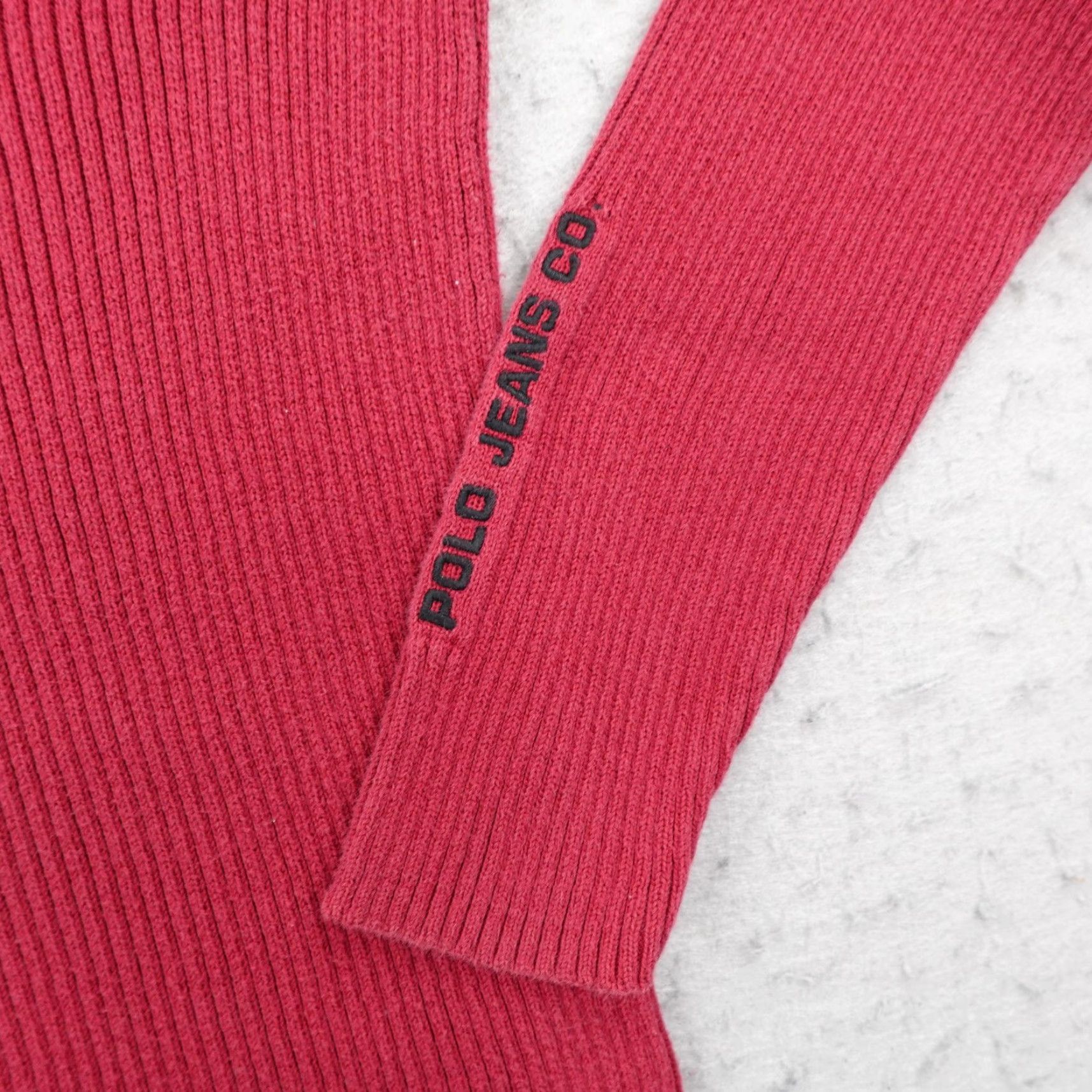 Ralph Lauren VINTAGE Ralph Lauren Sweater Womens Medium Red Polo Jeans Co Ribbed Turtleneck Size M / US 6-8 / IT 42-44 - 3 Thumbnail