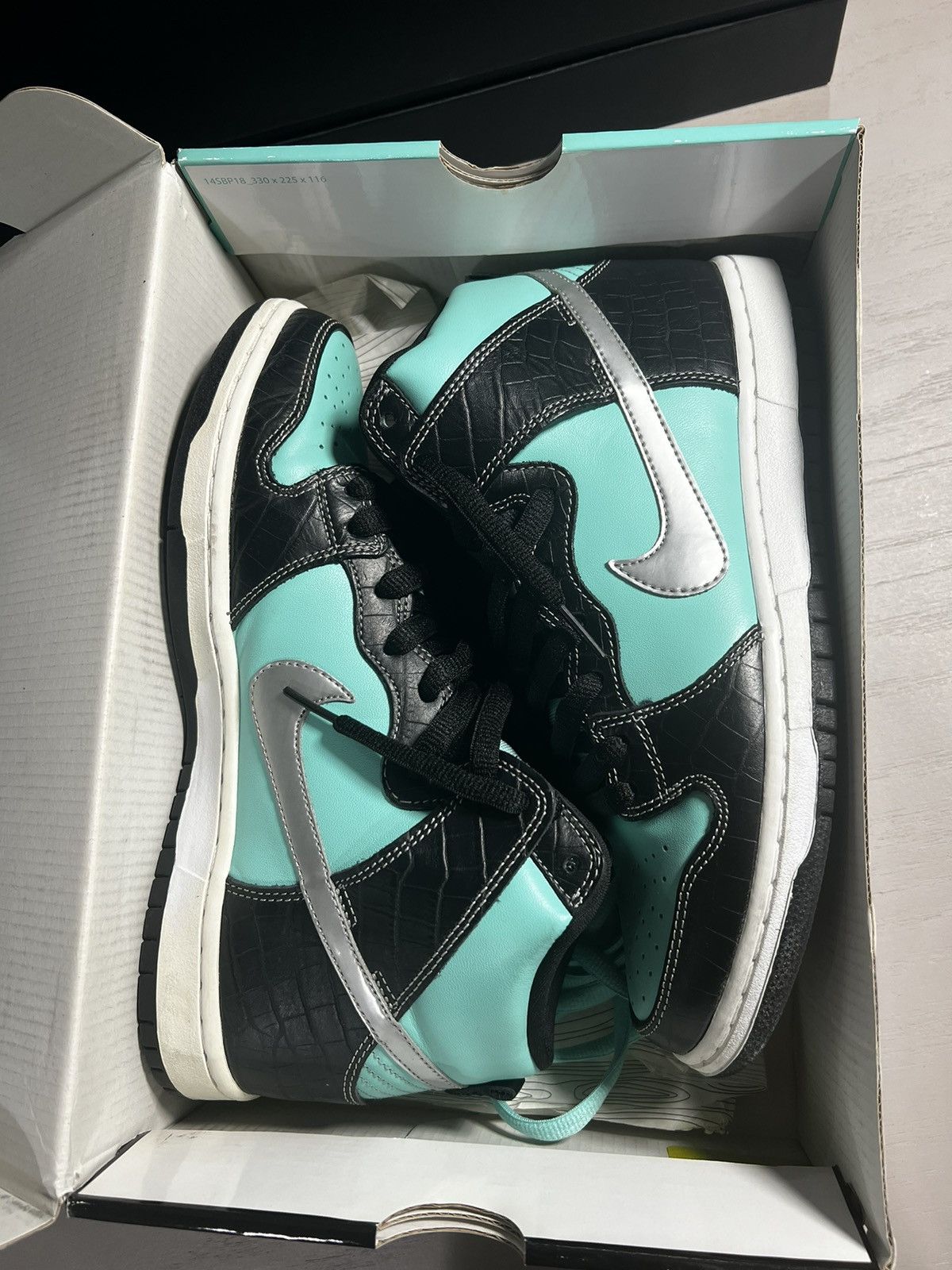 image of Nike x Vintage Tiffany Dunk High Shoes in Blue, Men's (Size 9)