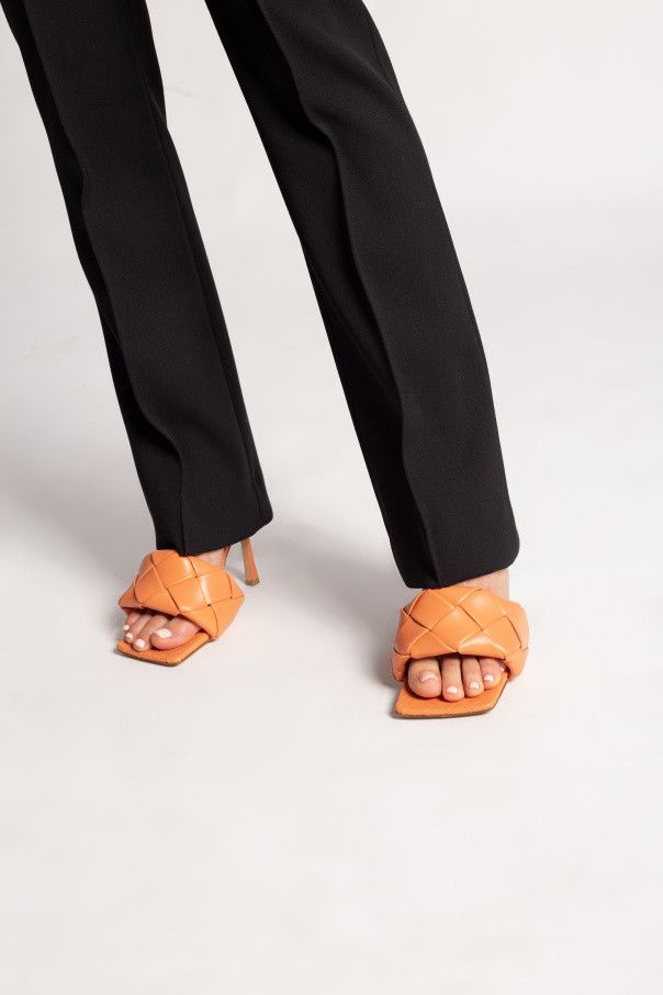 Bottega Veneta o1mle0325 Lido Mule Sandals Papaya in Tangerine Size US 7 / IT 37 - 2 Thumbnail