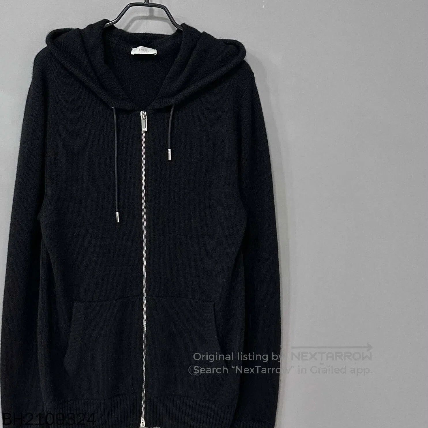 Dior black logo embroidered cashmere hoodie jacket. Size US S / EU 44-46 / 1 - 3 Thumbnail