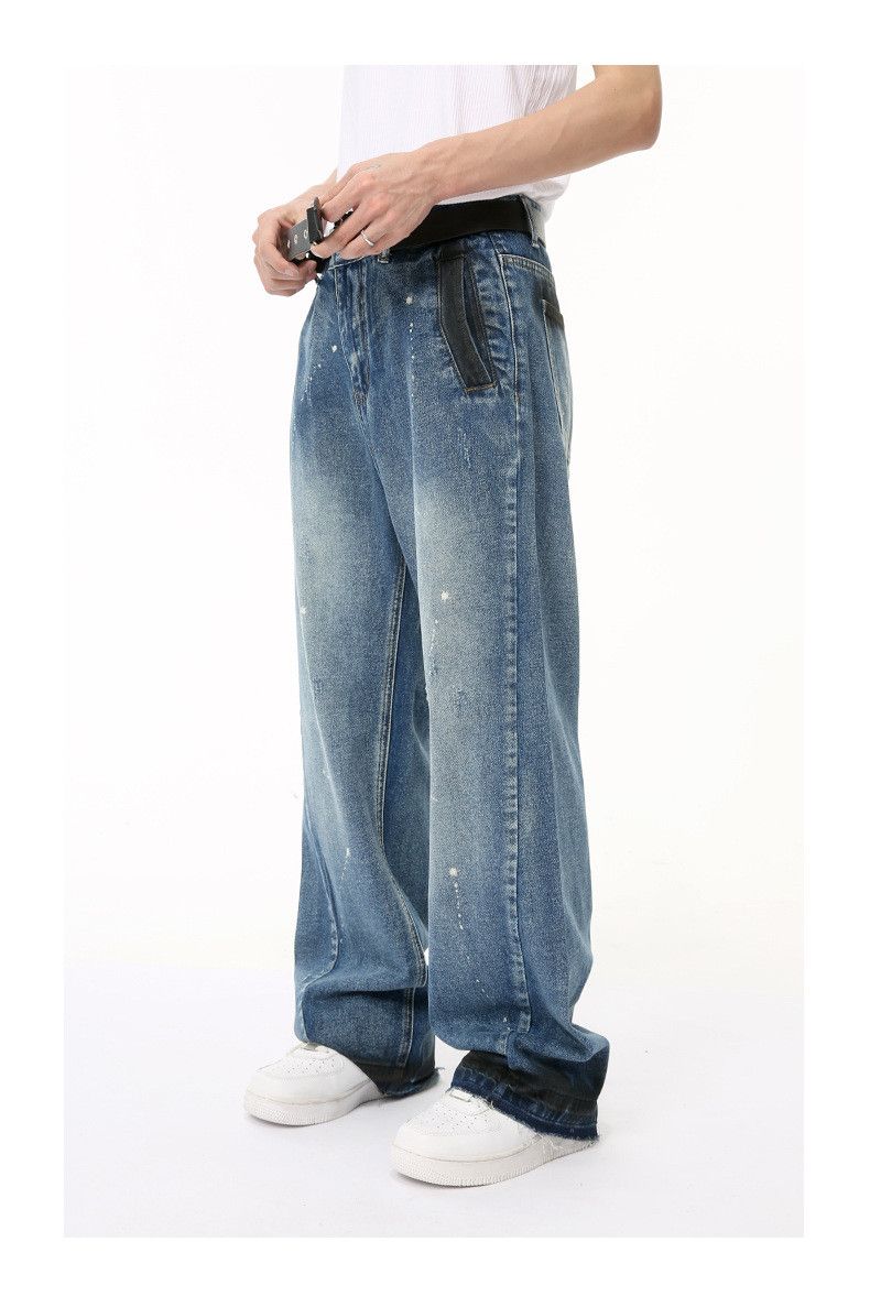 Japanese Brand × Jean Vintage Washed Blue Graffiti Straight Jeans Size US 32 / EU 48 - 4 Thumbnail