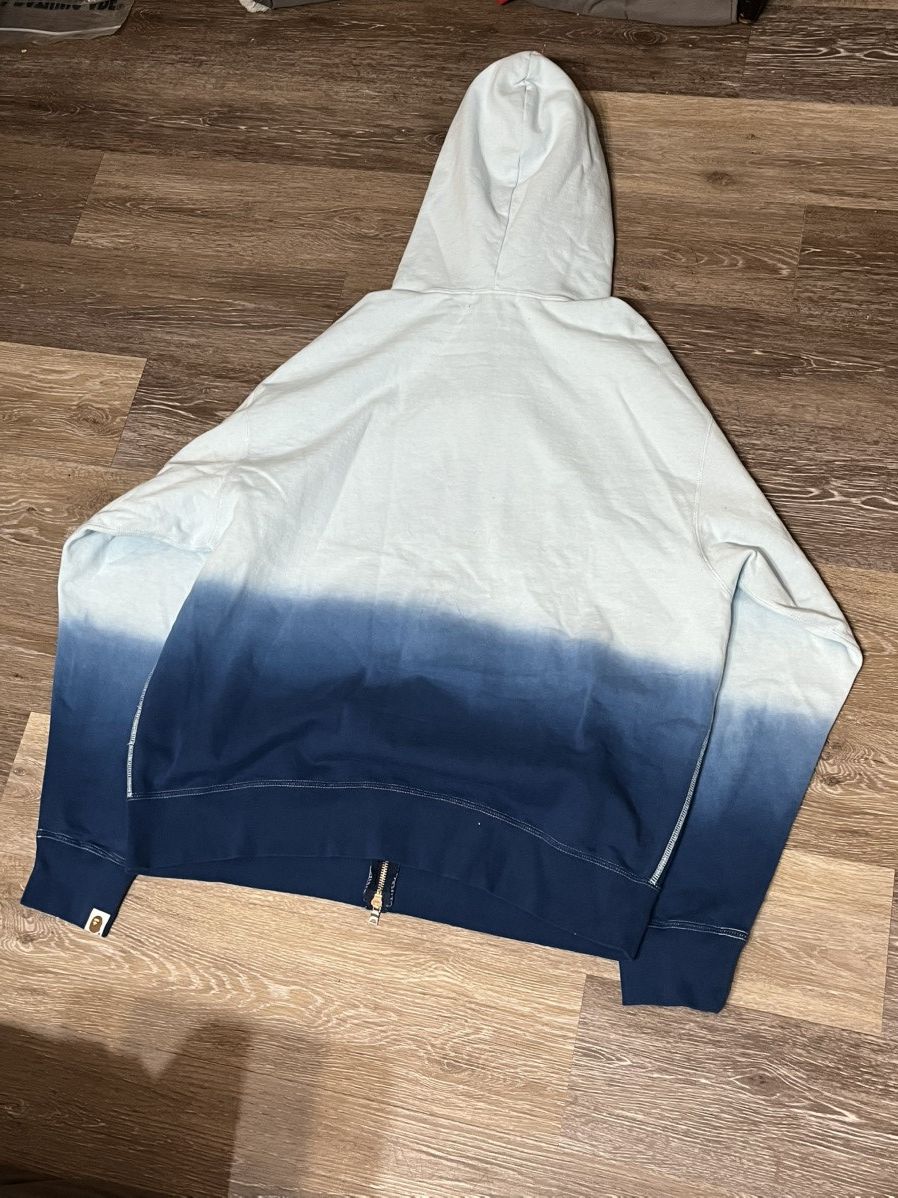 Bape A Bathing Ape Blue Gradient Zip Up College Print Hoodie Size US XL / EU 56 / 4 - 2 Thumbnail