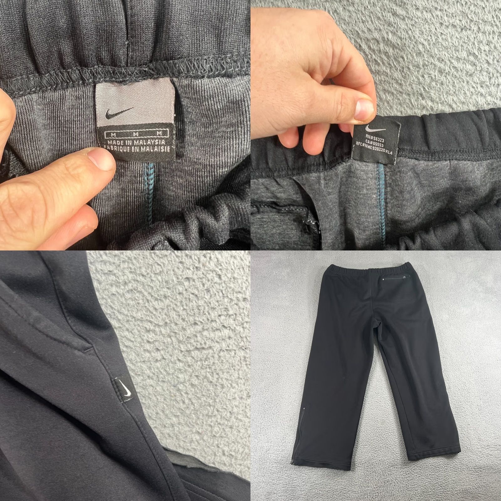 Nike VTG Nike Y2K Sweatpants Black Swoosh Joggers M Casual Athletic Pants Size US 31 - 9 Thumbnail