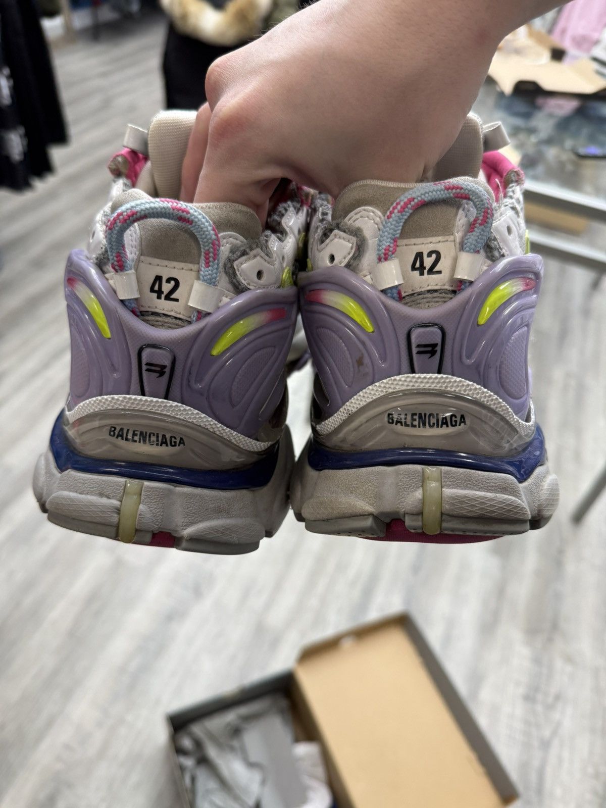 Balenciaga Balenciaga Runner - White/Purple/Yellow Size US 9 / EU 42 - 5 Thumbnail