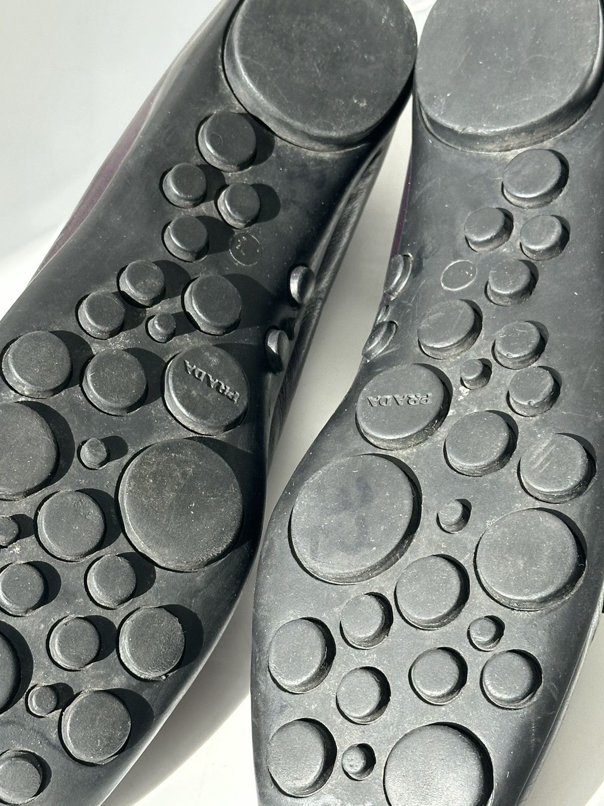 PRADA Bubble Sole Purple Leather Loafers 2000s Vintage shoes