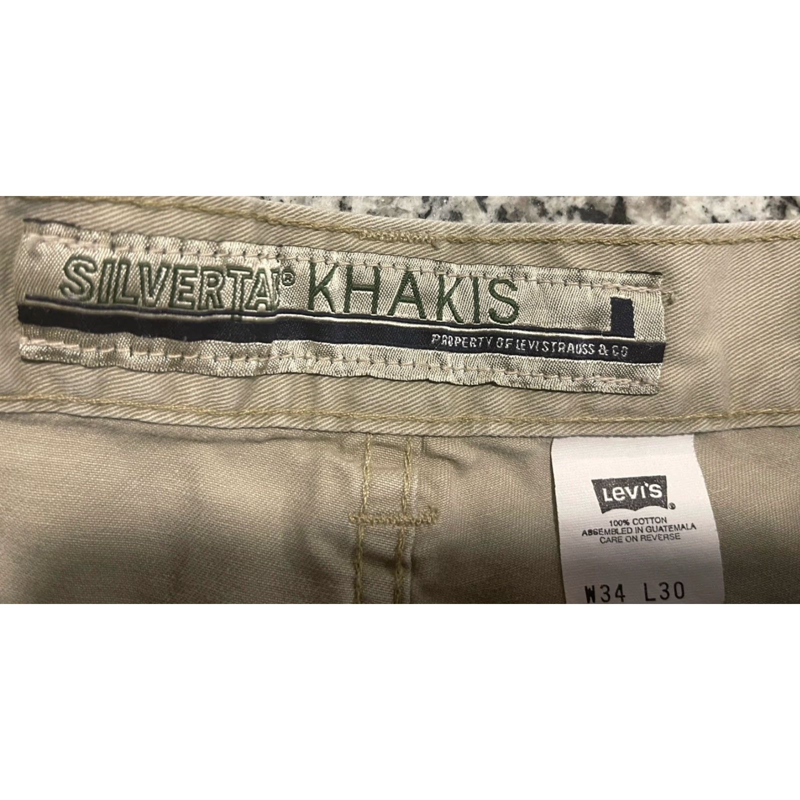 Levi's VINTAGE Levi's Silvertab Cargo Pants Mens 33x29 Beige 90s City Grunge Hip Hop USA Logo Relaxed Wide-Leg Canvas Cotton Front Flat Pocket Cargo Zip Size US 33 - 4 Thumbnail