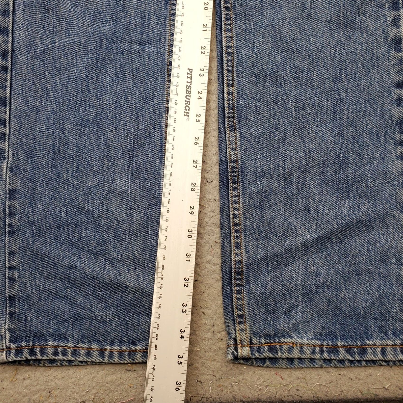 Levi's Levi's 505 Jeans Mens 33x36 Blue Denim 5-Pocket Streetwear Straight Leg Red Tab Shirt Mens Size 33 Blue Jeans Size US 33 - 4 Thumbnail