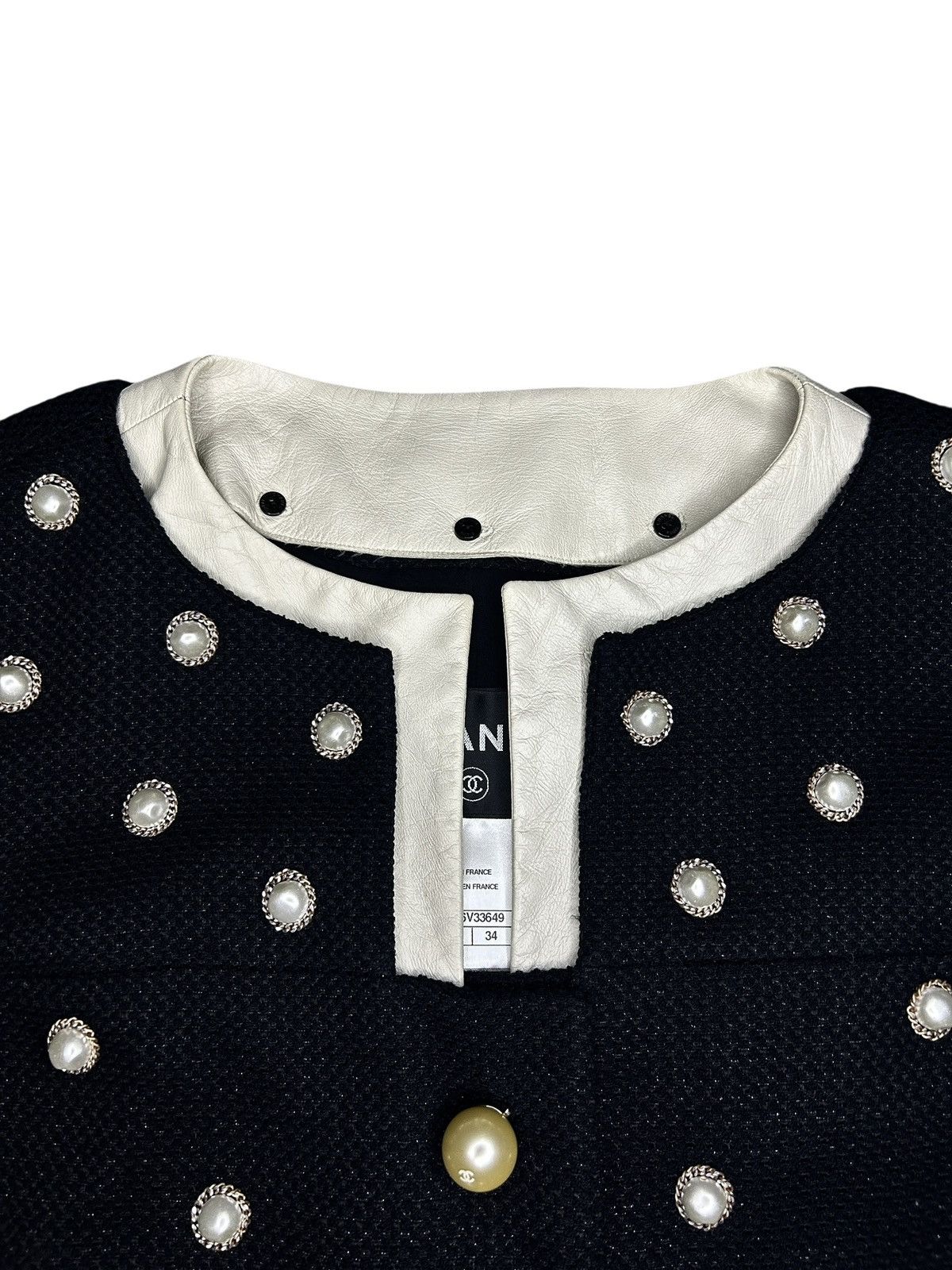 Chanel S/S 13 Pearl Embellished Tweed Jacket Size XS / US 0-2 / IT 36-38 - 4 Thumbnail
