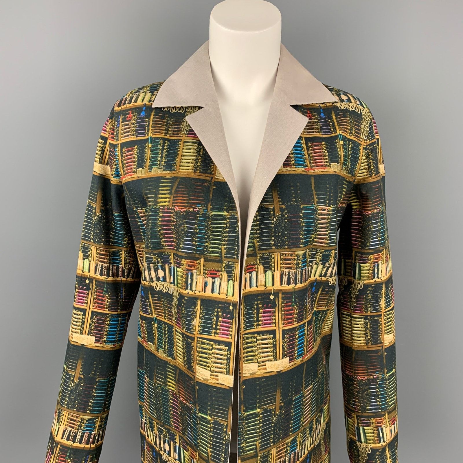 Akris Multi-Color Cotton / Polyamide Reversible Open Front Theatre Size S / US 4 / IT 40 - 2 Thumbnail