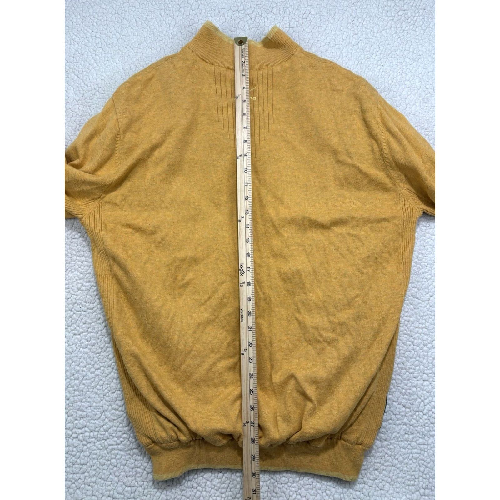 Mizuno Mizuno Sweater Mens 2XL Long Sleeve Mock Neck 1/4 Zip Windproof Yellow Lined Golf Performance Pullover Sports Outdoor Fall Winter Spring Size US XXL / EU 58 / 5 - 6 Thumbnail