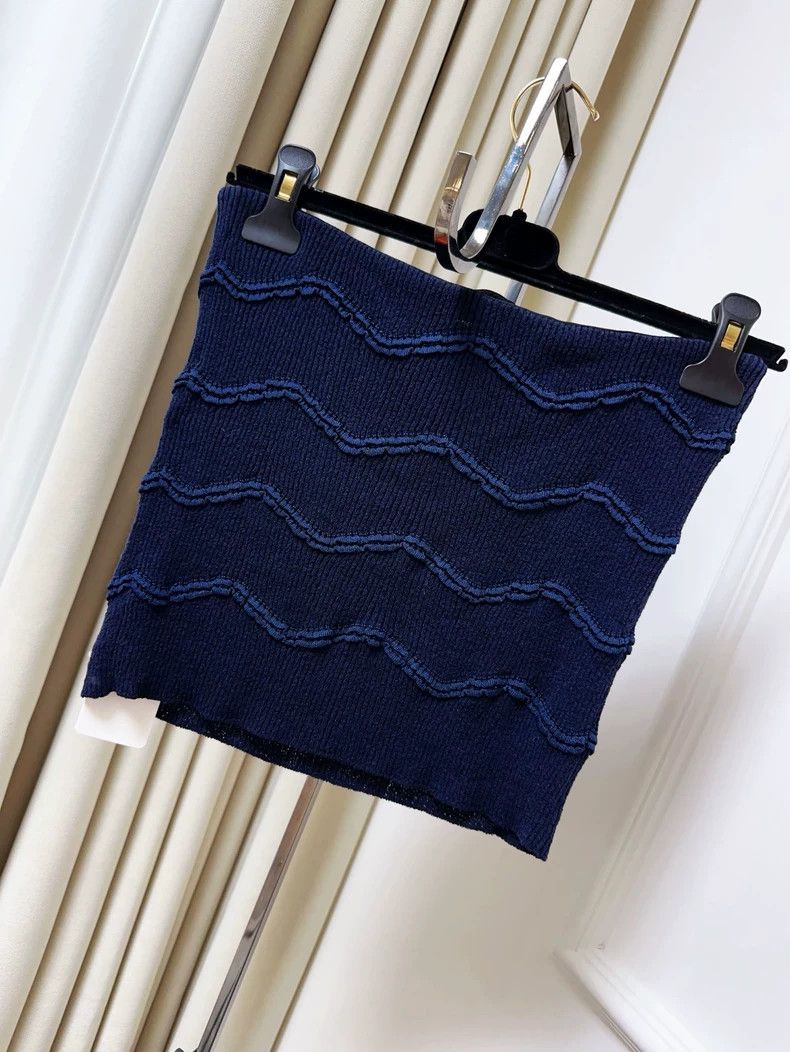 Chanel Chanel 21C dark blue wavy bow bra vest Size XS / US 0-2 / IT 36-38 - 2 Thumbnail