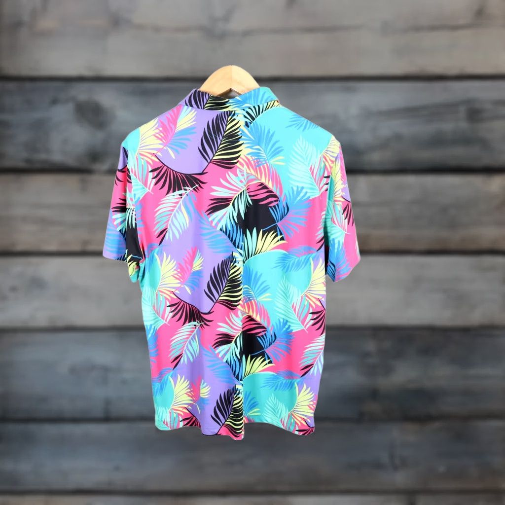 Chubbies Chubbies Polo Shirt Men L Multicolor Palm Tree Pattern Polyester Spandex Shirts Polo Short Sleeve Casual Stretch Size US L / EU 52-54 / 3 - 1 Thumbnail