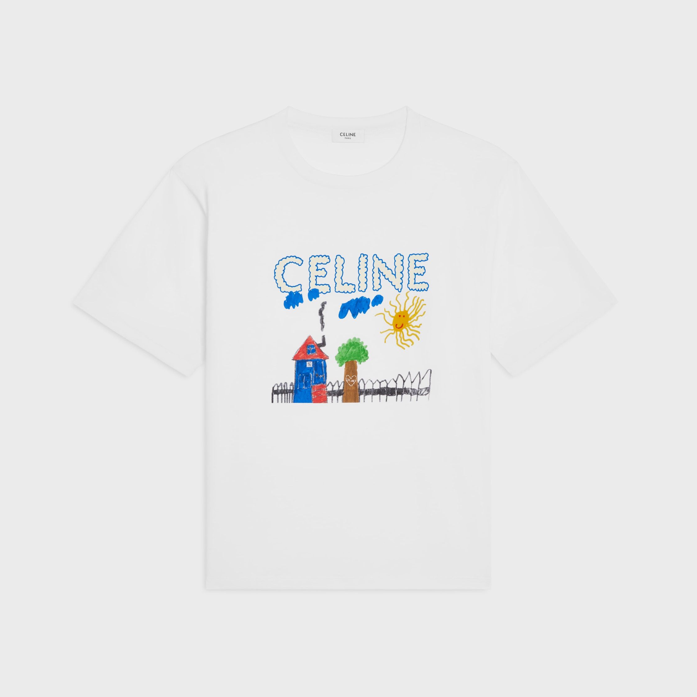 Celine LOOSE T-SHIRT IN COTTON JERSEY off white/multicolor Size XS / US 0-2 / IT 36-38 - 1 Thumbnail