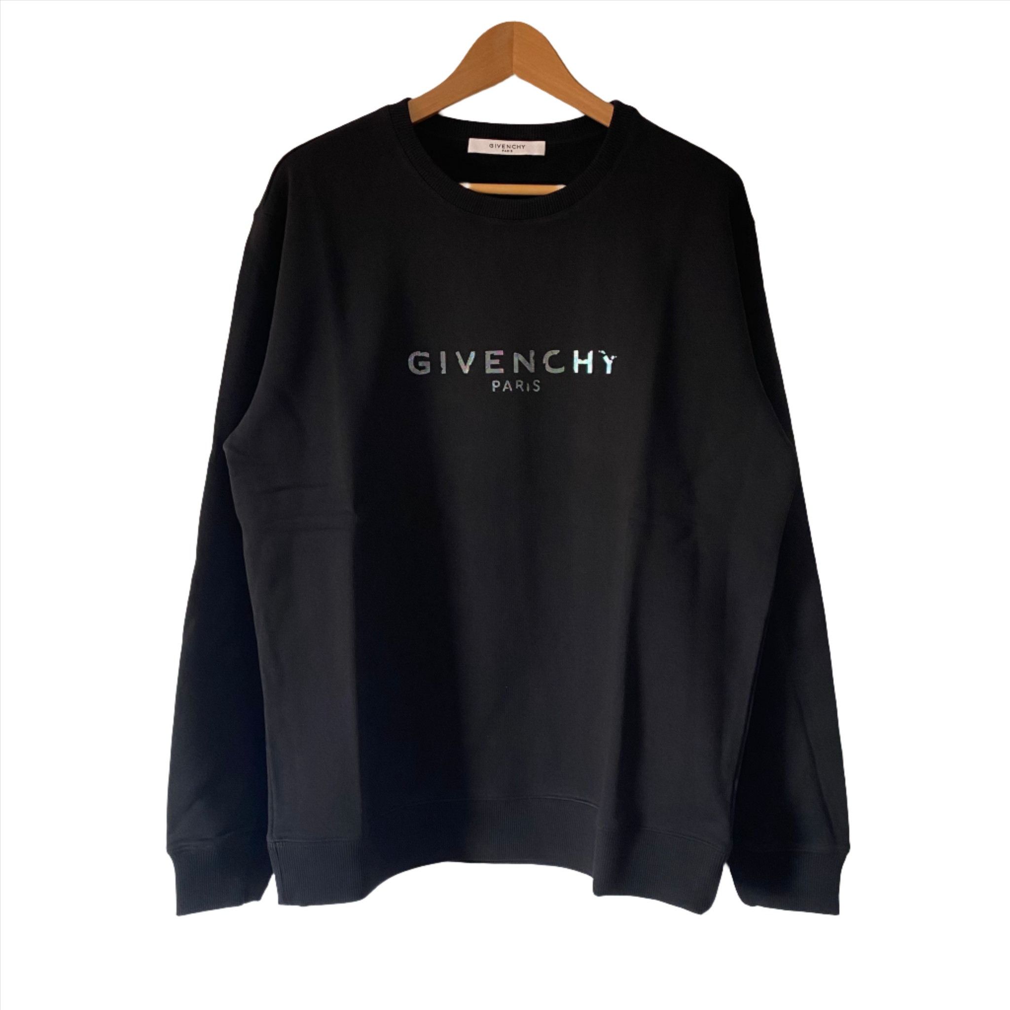 Givenchy Black Iridescent Blurred Logo Sweatshirt Grailed