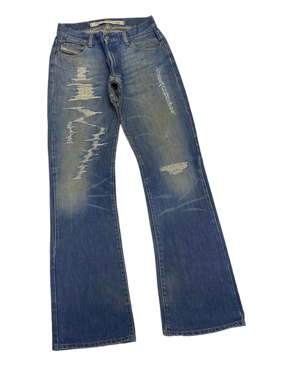 Diesel × Undercover DIESEL FLARE DISTRESSED DENIM BOOTCUT JEANS Size US 29 - 3 Thumbnail