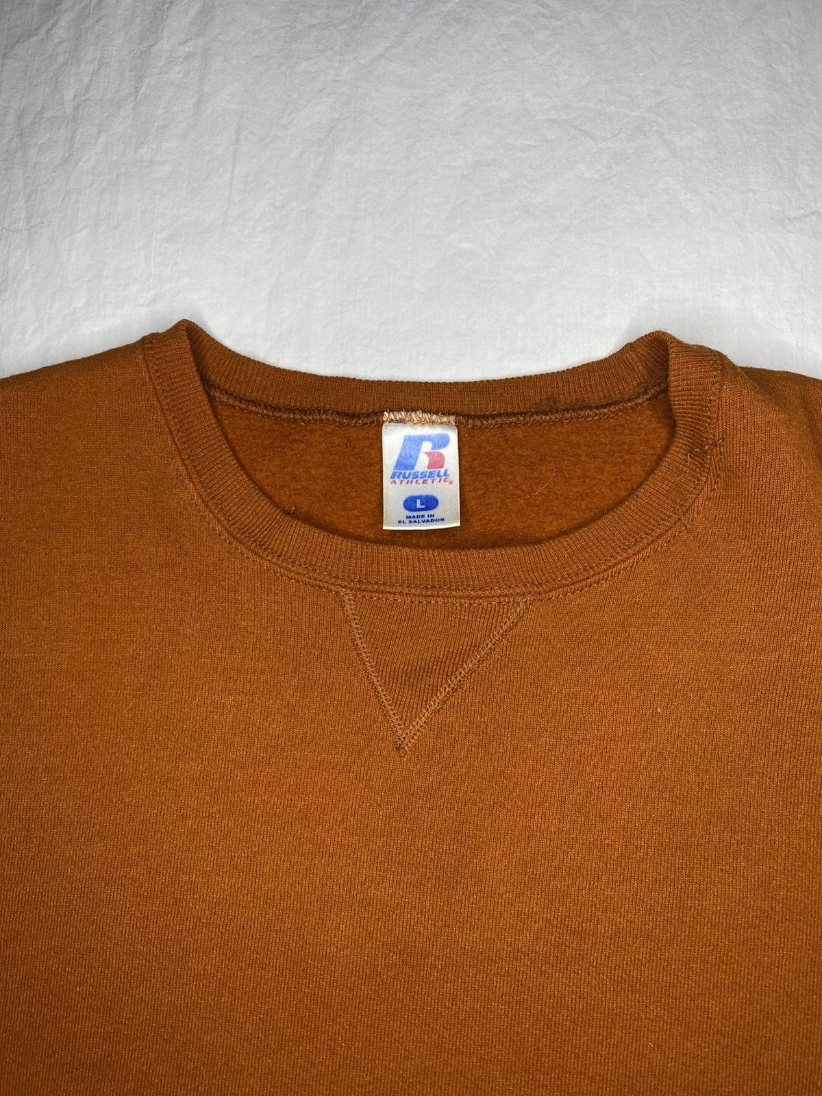 Russell Athletic Vintage Russell Athletic Blank Orange Crewneck Sweatshirt L Size US L / EU 52-54 / 3 - 2 Thumbnail