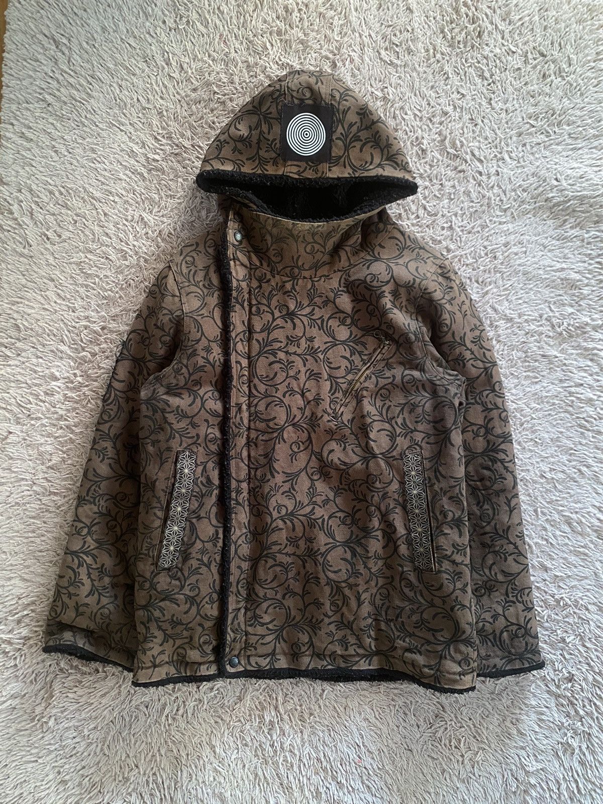 image of Archival Clothing Archival Phateewear Thaihemp Scab Crust Punk Jacket in Brown, Men's (Size Medium)