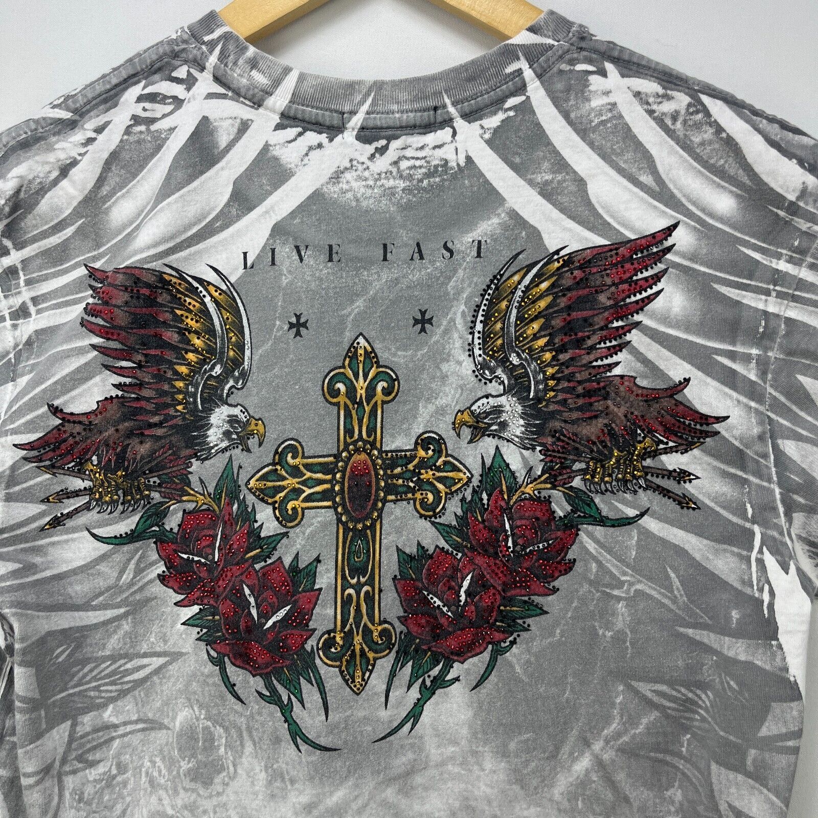 Affliction × Vintage Vintage Y2K Affliction Black Label Wings Eagle Jesse Medium Size US M / EU 48-50 / 2 - 11 Thumbnail