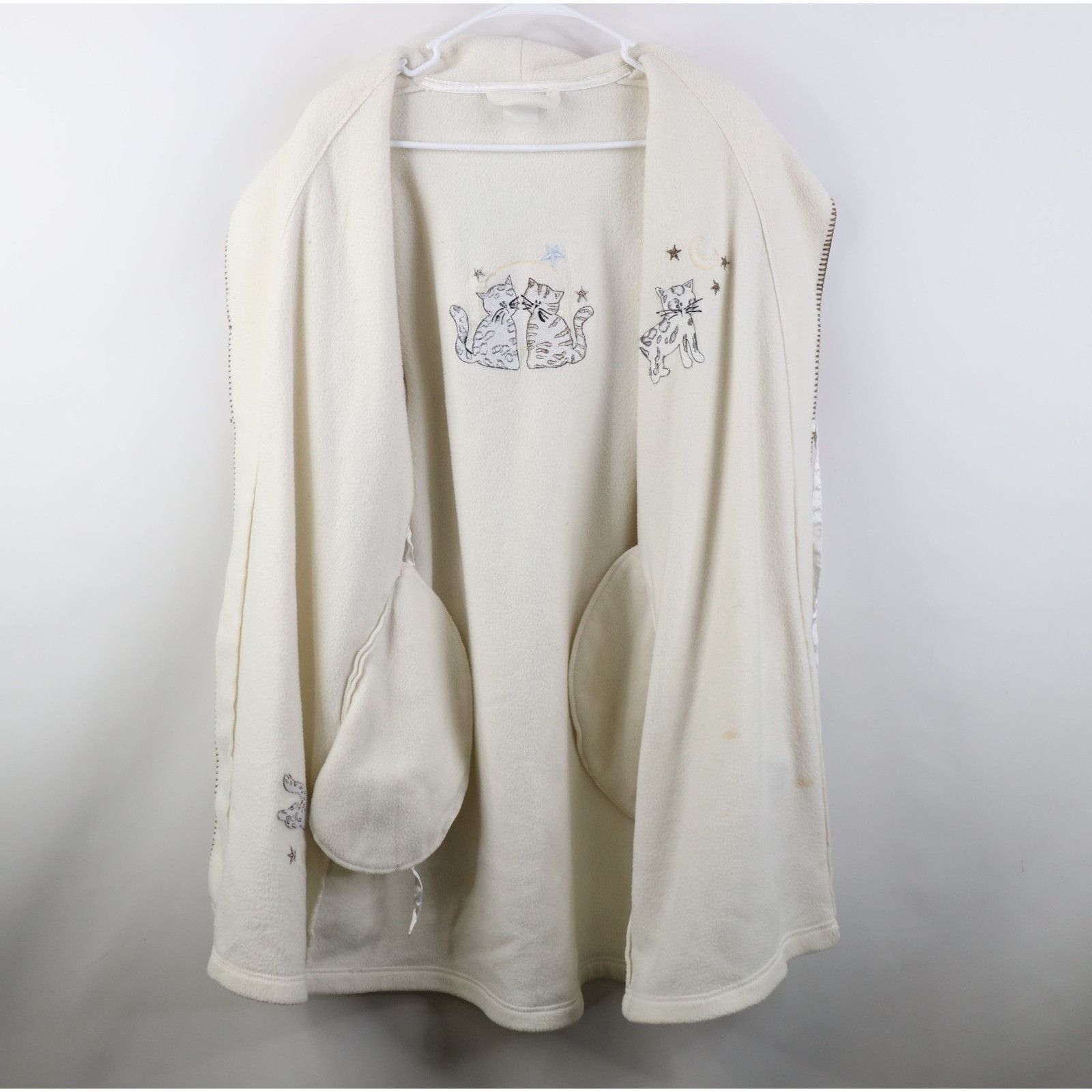 Vintage Vintage 90s Y2K Distressed Cat Kitten Fleece Bath Robe Size ONE SIZE - 11 Thumbnail