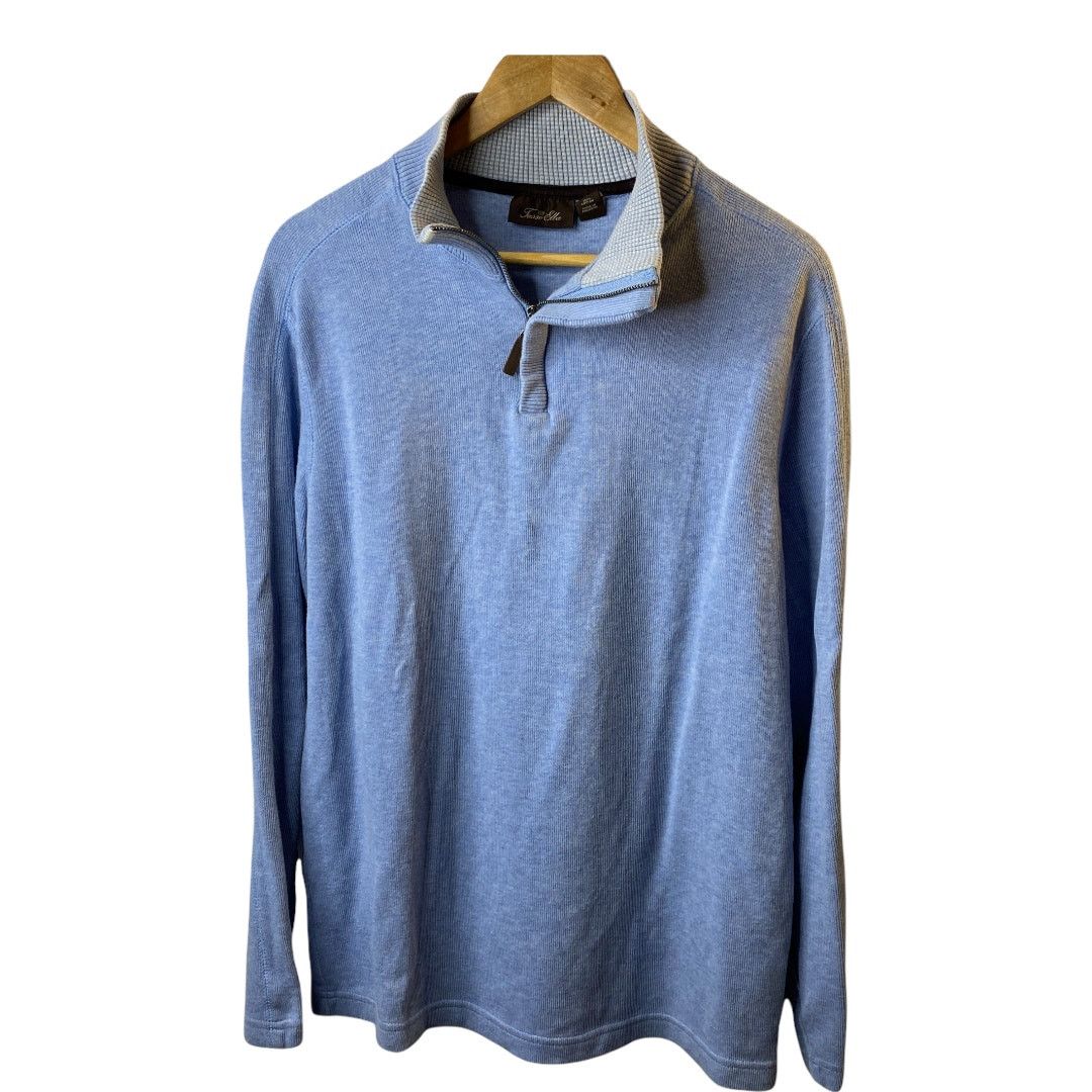 Tasso Elba Tasso Elba 1/4 Zip Blue Pullover Sweater Men's Size Large Size US L / EU 52-54 / 3 - 1 Thumbnail