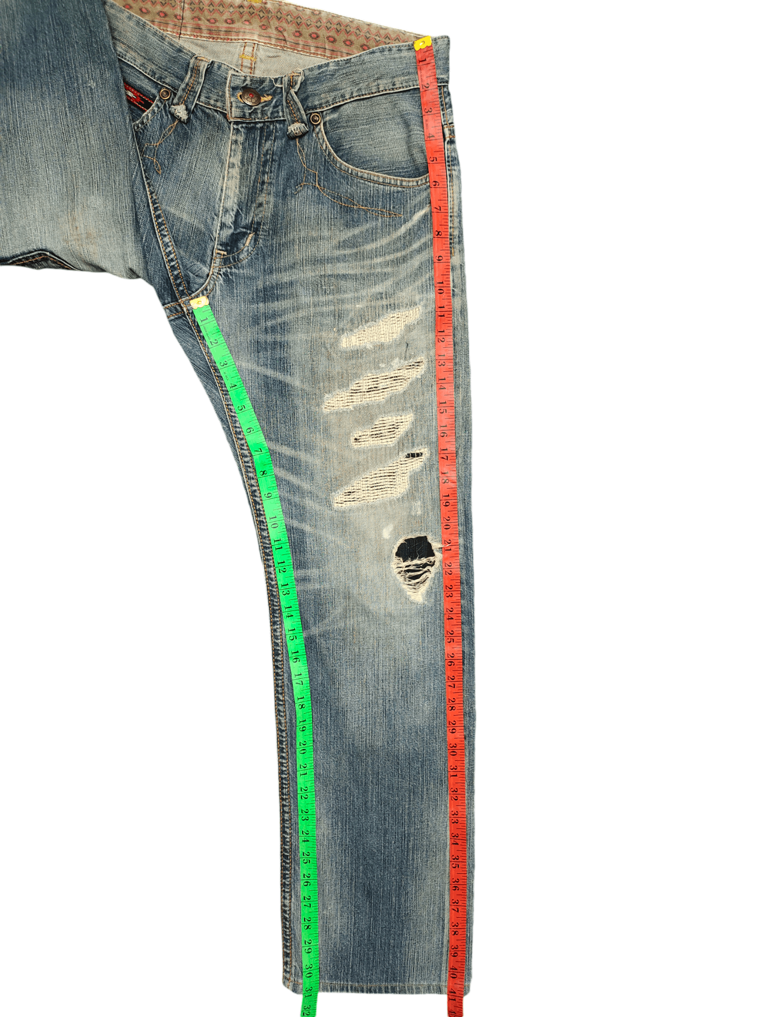 Kapital Vintage Edwin Xv Boro Distress Faded Denim Jean Size US 32 / EU 48 - 9 Thumbnail