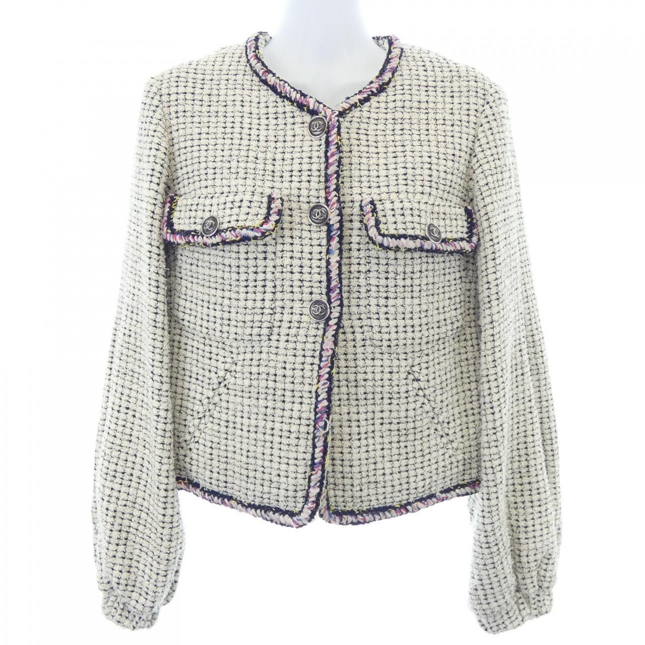 Chanel Chanel Chanel LOOK29 Collarless Jacket Textile Outerwear P70074V60046 DUTY FREE for USA Size ONE SIZE - 1 Thumbnail
