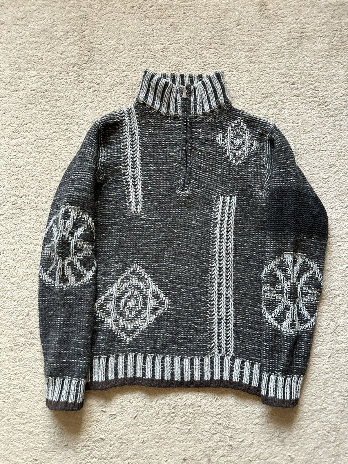 Versace 2000s Versace Heavy Cable Knitted Sweater Size US L / EU 52-54 / 3 - 6 Thumbnail