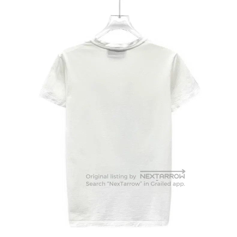 Saint Laurent Paris Saint Laurent Paris White Logo Printed Cotton Crew Neck Sh Size US XS / EU 42 / 0 - 2 Thumbnail