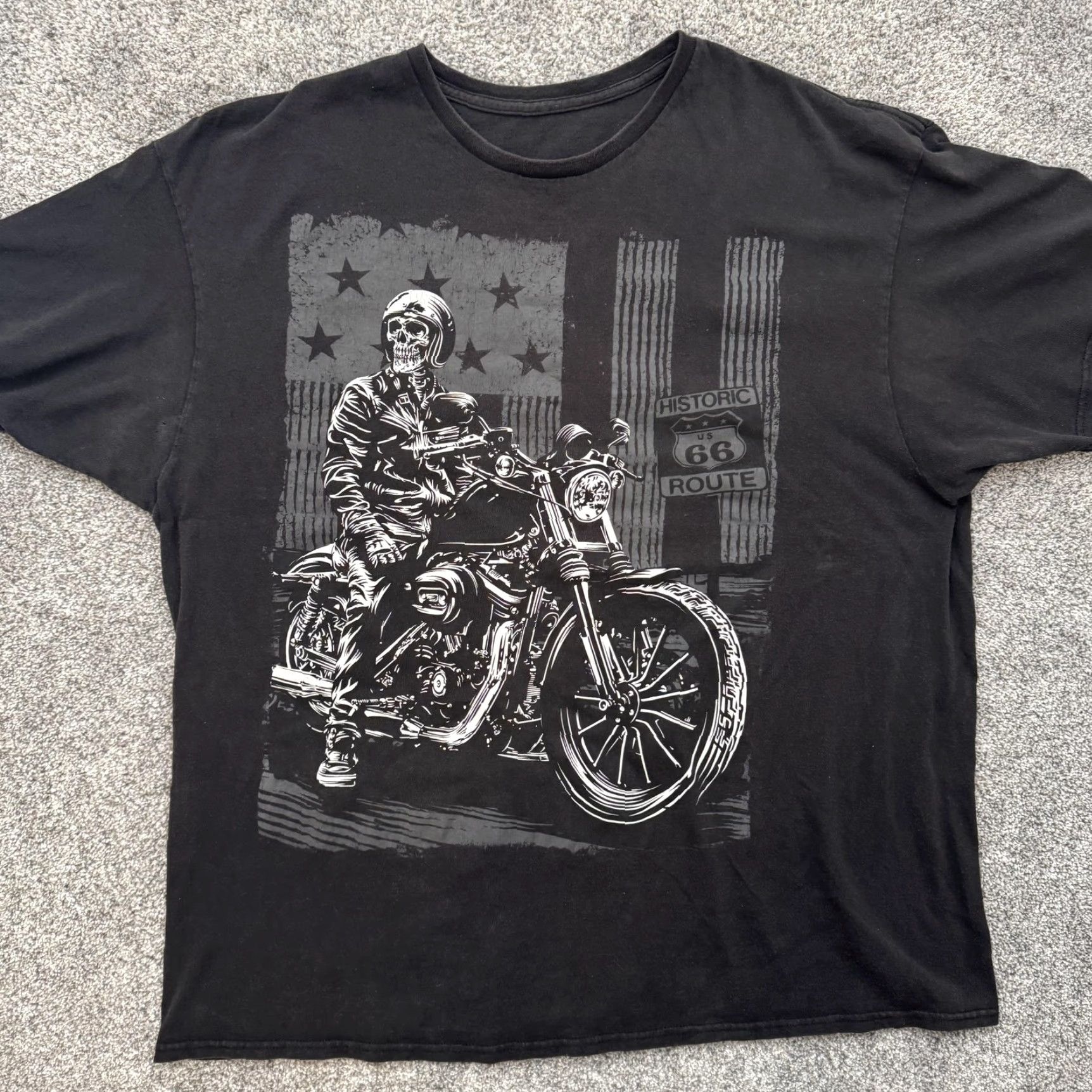 Route 66 VINTAGE Route 66 Biker Shirt XL Black Skeleton Motorcycle Punk Grunge Moto Shirt Mens XL Black Skeleton Biker Route 66 Graphic Tee Size US XL / EU 56 / 4 - 5 Thumbnail