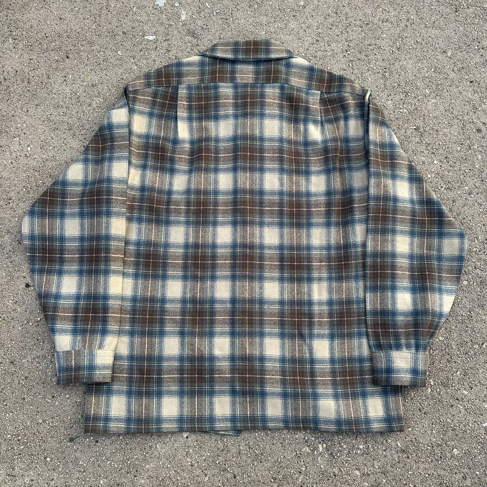 Flannel × Pendleton × Vintage Vintage Pendleton Plaid Wool Board Shirt Loop Collar Size US L / EU 52-54 / 3 - 3 Thumbnail