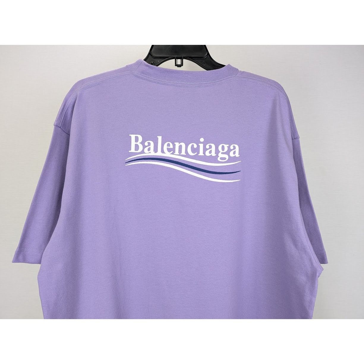 Balenciaga o1rshd1 Political Logo Large Fit T-Shirt in Light Purple Size US M / EU 48-50 / 2 - 11 Thumbnail