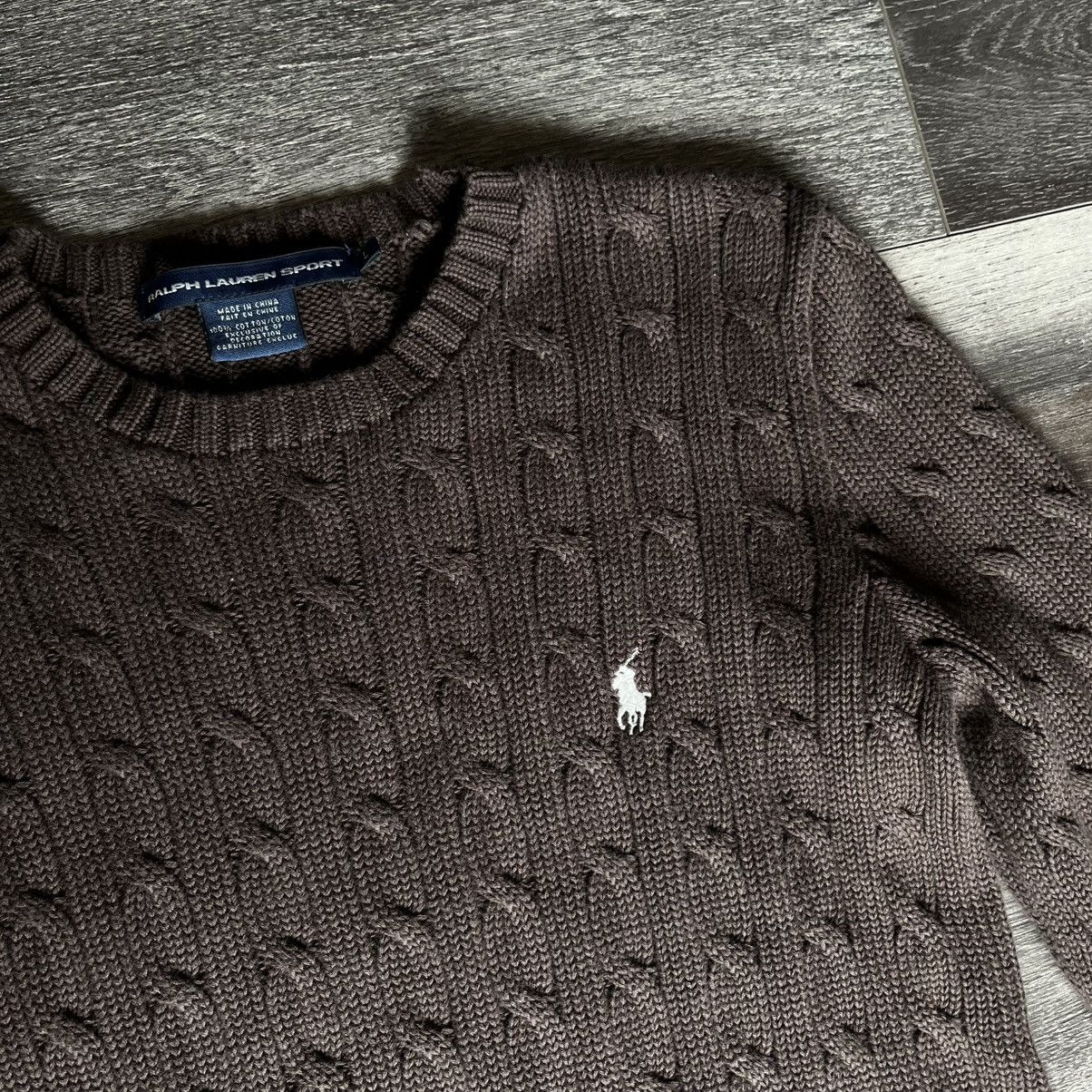 Polo Ralph Lauren Vintage 90s Polo Ralph Lauren Sport Cable Knit Sweater Logo Size L / US 10 / IT 46 - 4 Thumbnail