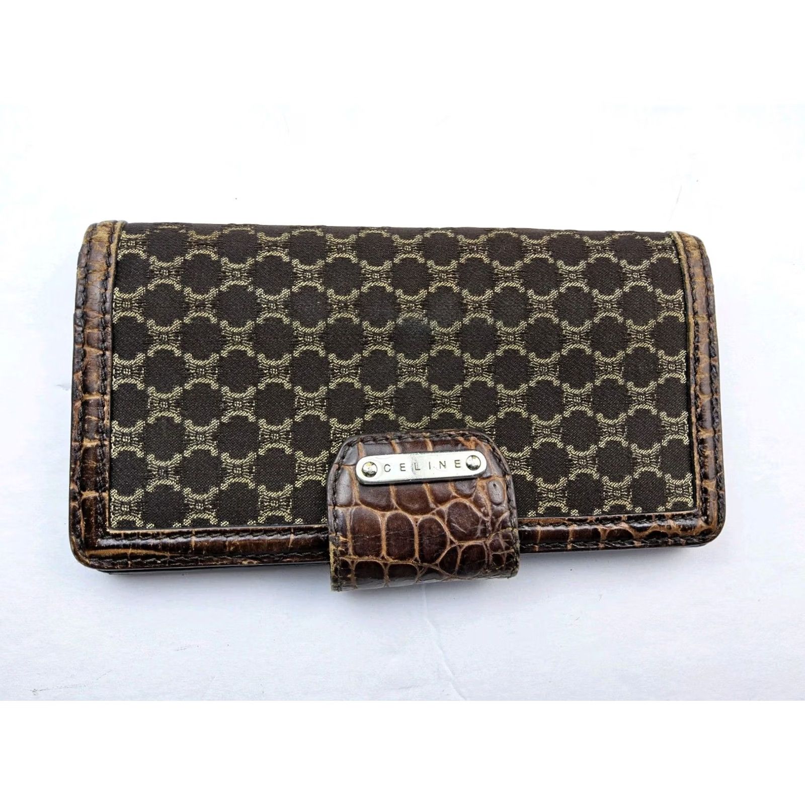 Celine CELINE Wallet Snap Full Size Logo Macadam Pattern Women Brown Size ONE SIZE - 2 Thumbnail