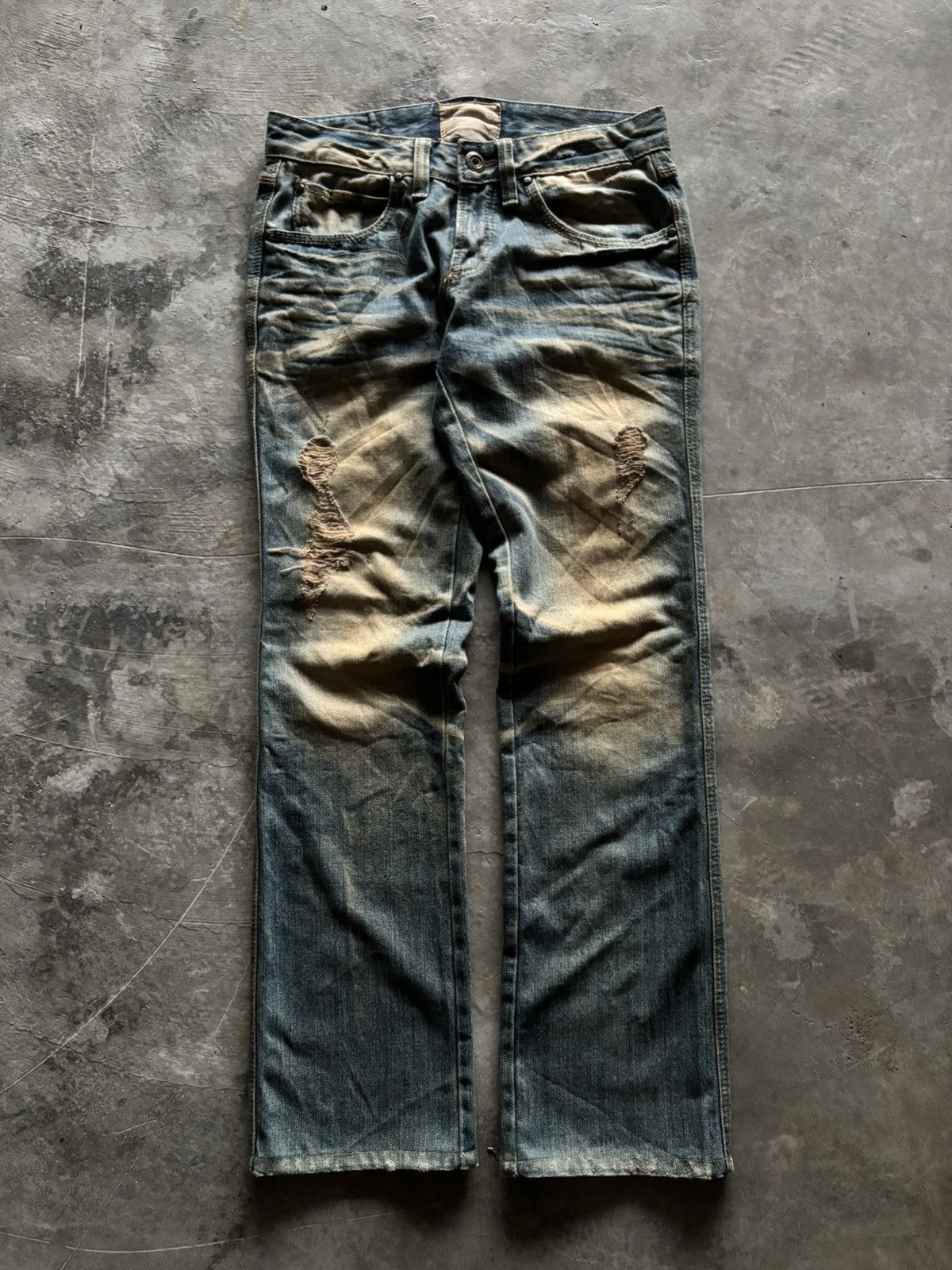 If Six Was Nine LOLITA JAPANESE JEANS MUD WASH MUDMAX DISTRESSED RUSTY PUNK Size US 30 / EU 46 - 1 Thumbnail