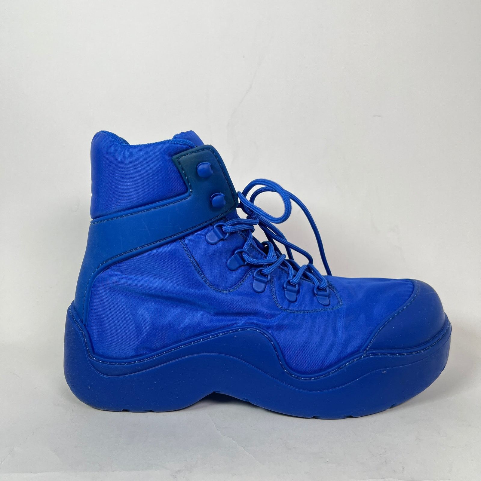Bottega Veneta Blue Lace-Up Puddle Boots Size 43