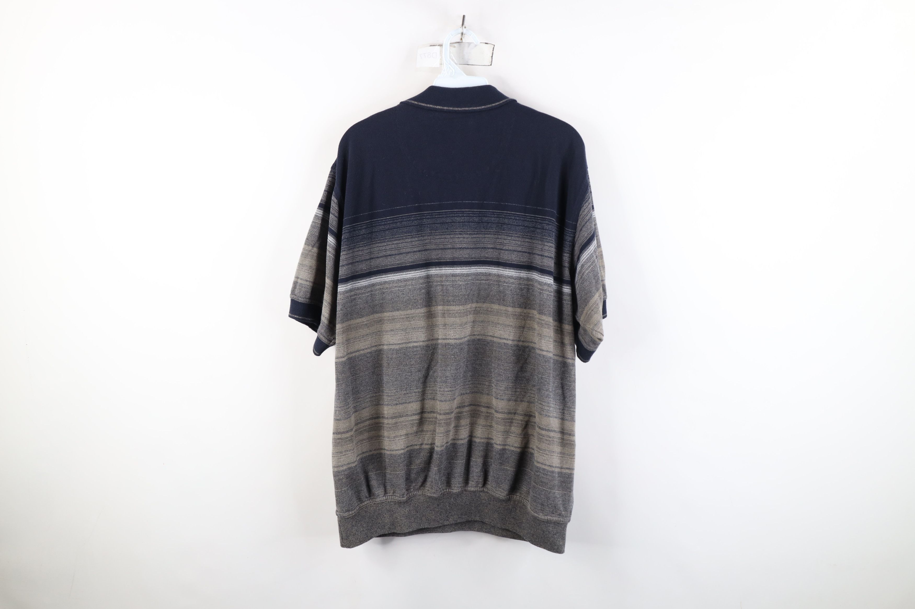 Vintage Vintage 90s Streetwear Striped Knit Pullover Polo Shirt Size US XL / EU 56 / 4 - 10 Thumbnail