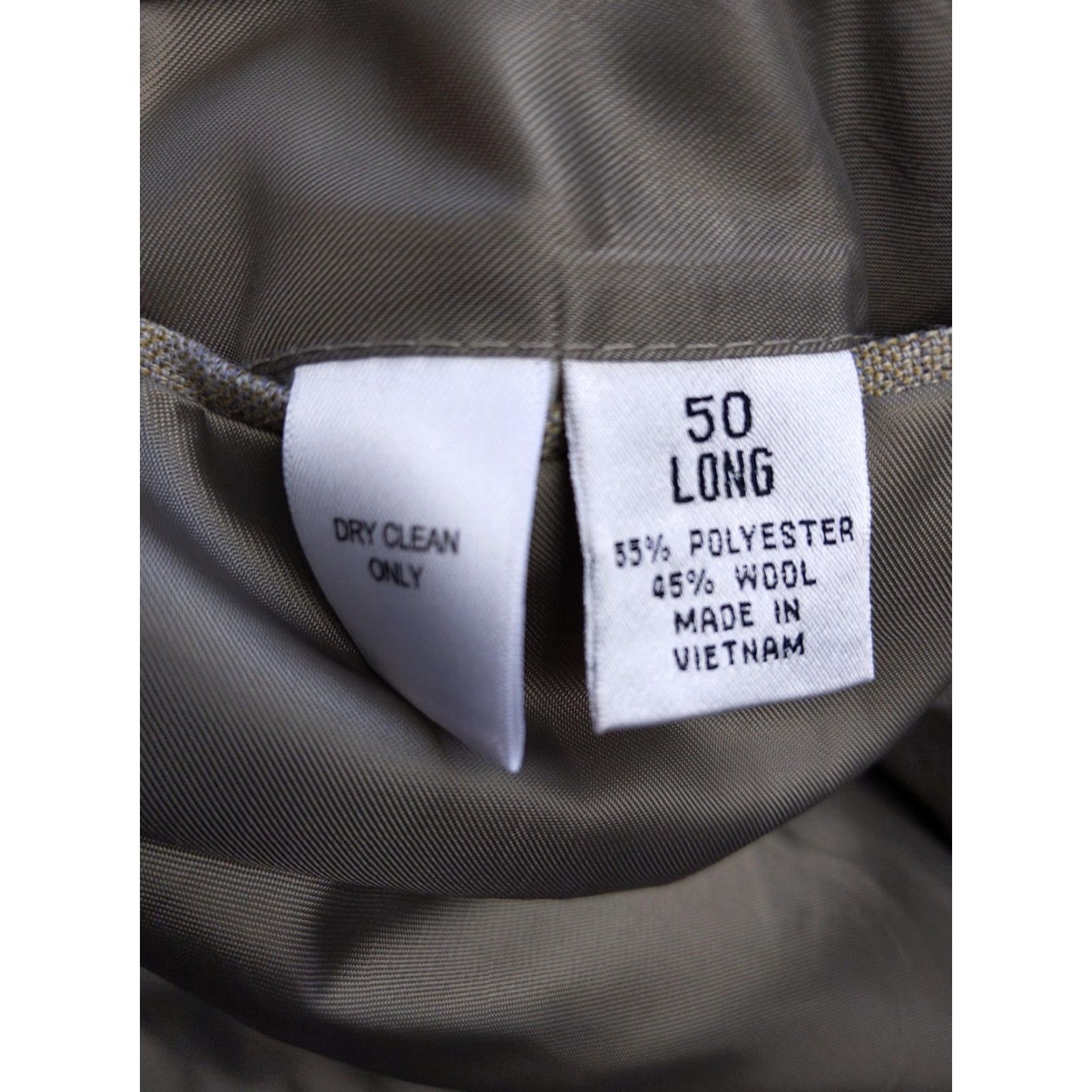 Vintage Versini Blazer Mens 50 Long Tan Beige Windowpane Wool Blend Sport Coat Jacket Size 50R - 7 Thumbnail