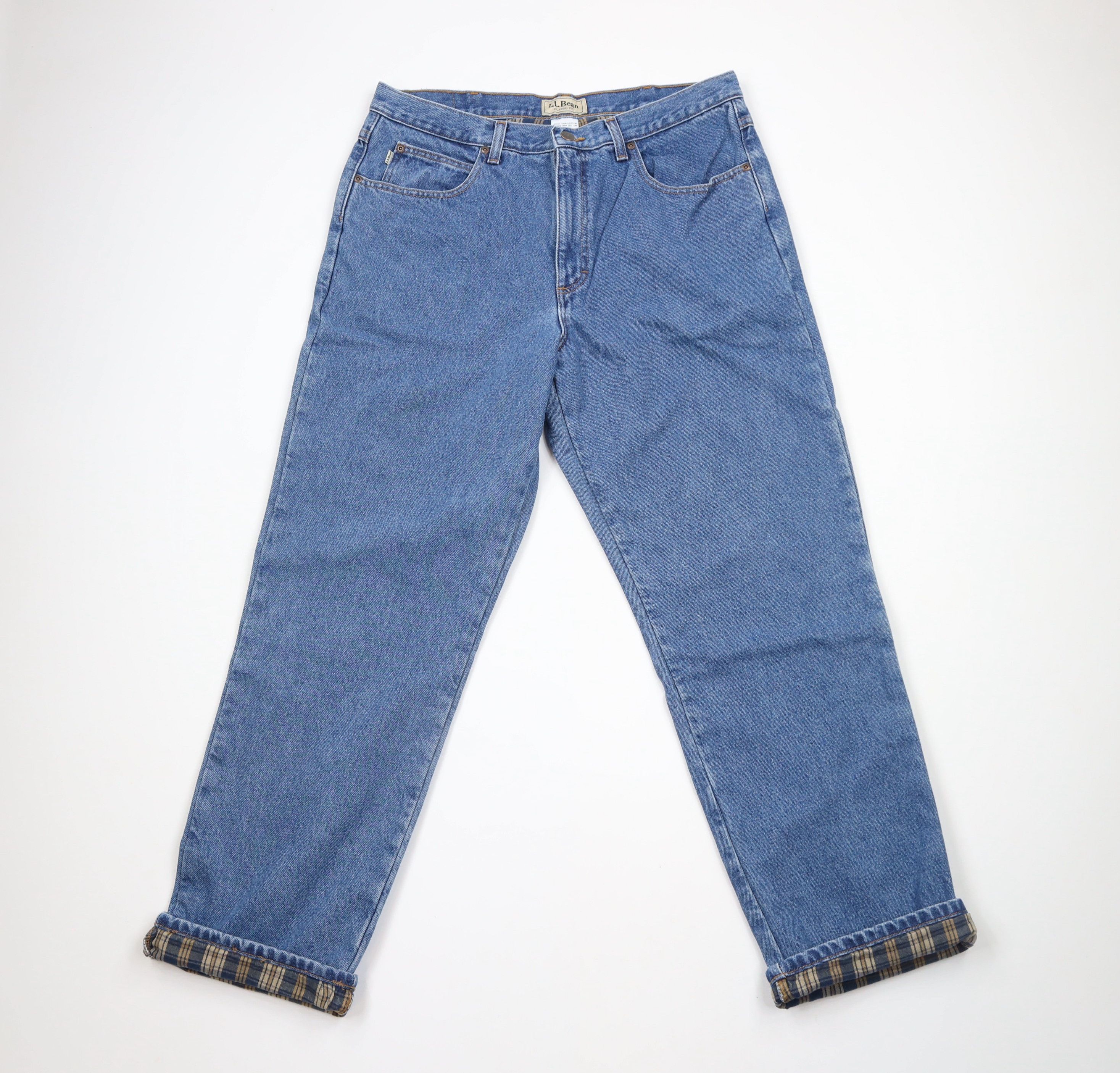 L.L. Bean × Vintage Vintage LL Bean Flannel Lined Classic Fit Denim Jeans Blue Size US 36 / EU 52 - 1 Thumbnail