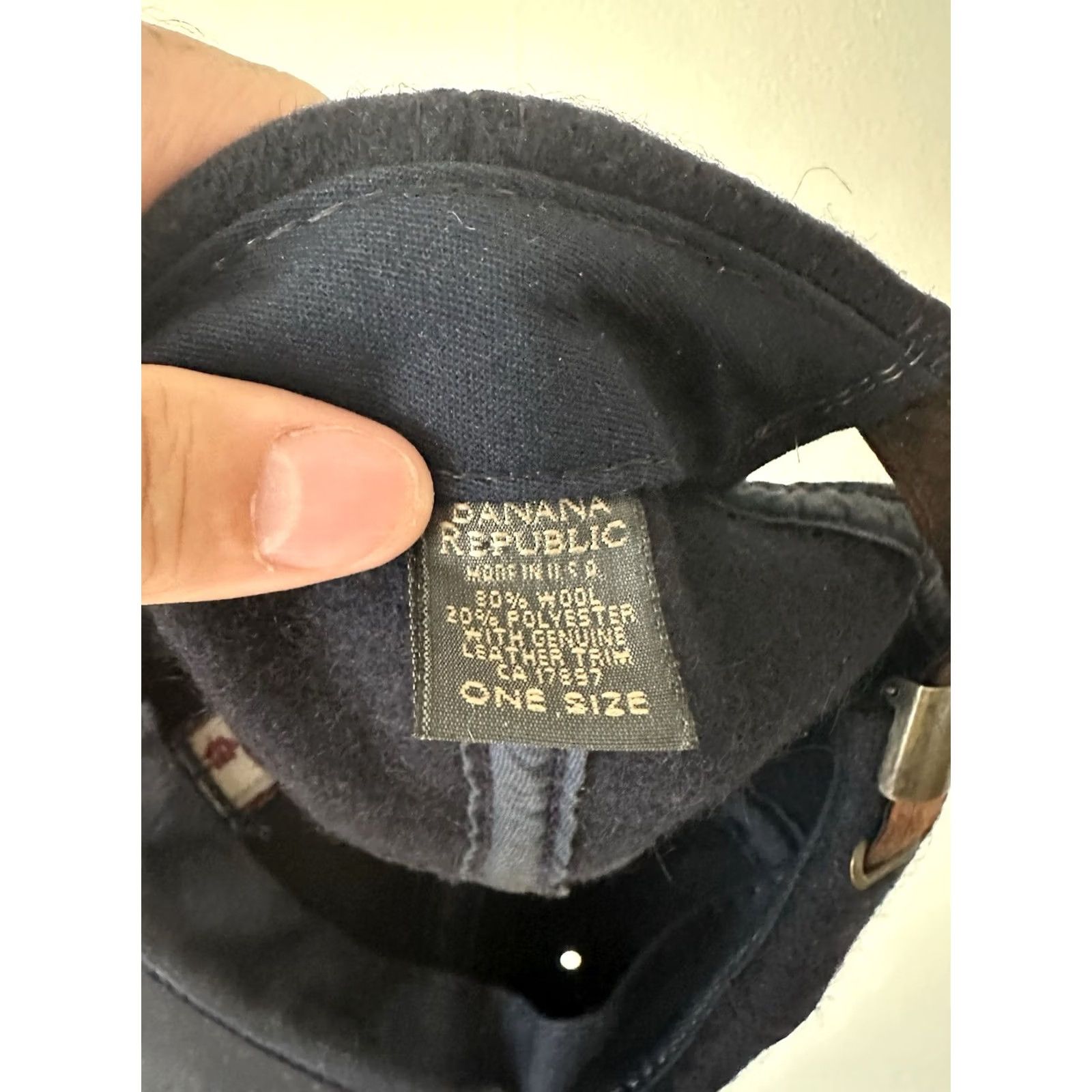 Banana Republic VINTAGE Banana Republic Cabinwear Hat Cap Men’s Blue Wool Buckle One Size Wool Made In USA Baseball Cap 90s Retro Men’s Size ONE SIZE - 7 Thumbnail