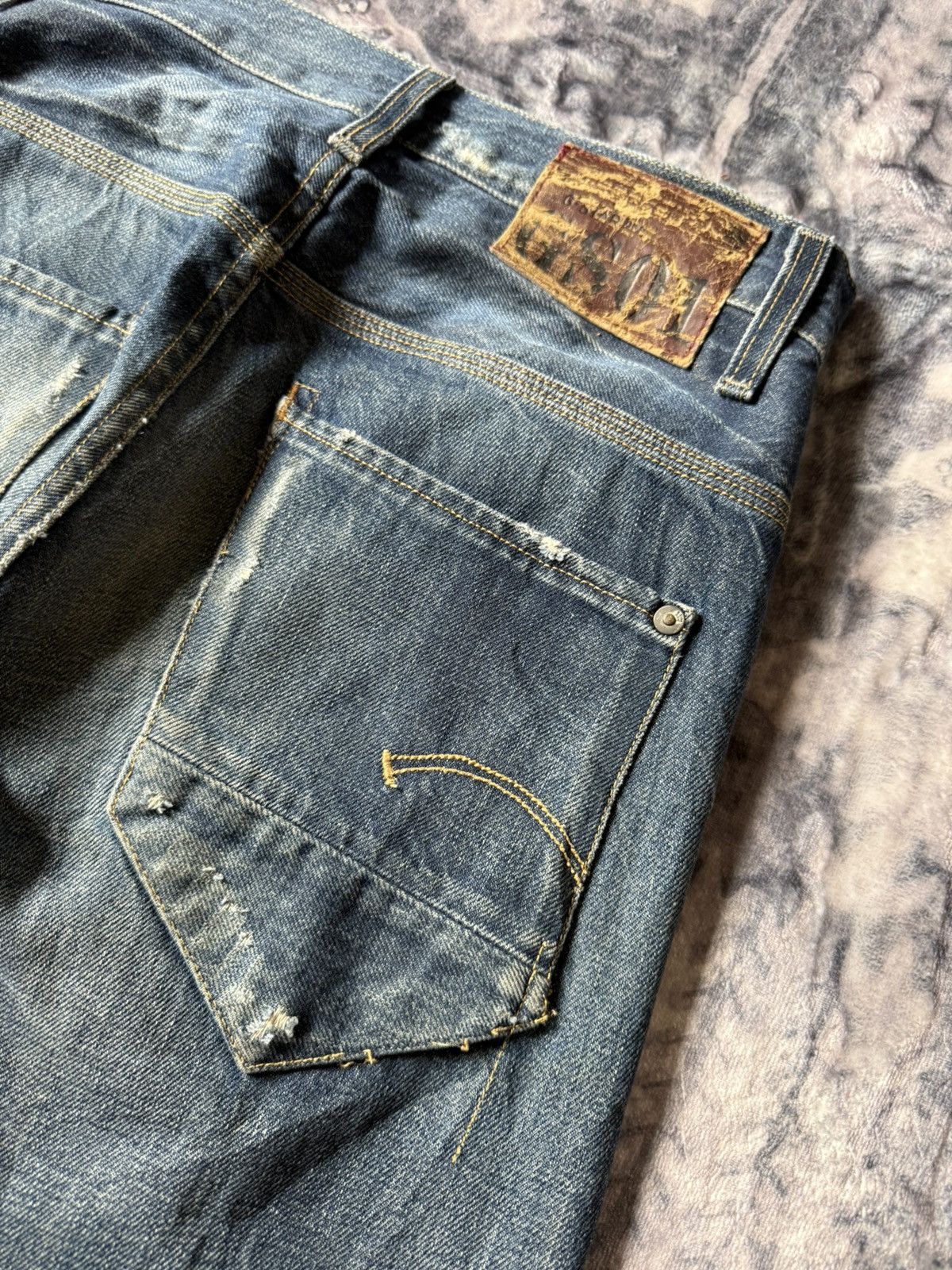 G-Star G Star Raw Distressed Radar Slim Stacked Jeans Size US 28 / EU 44 - 20 Thumbnail