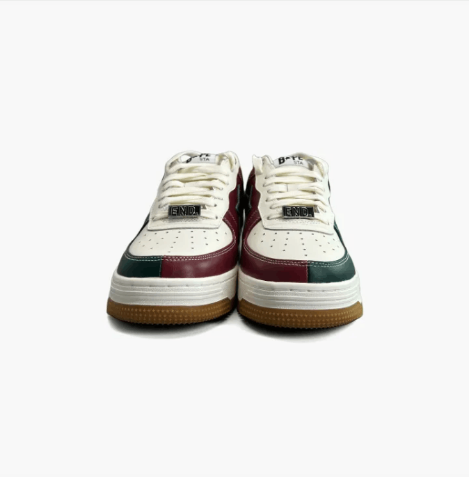 Bape A Bathing Ape Bapesta Low White Green Red Sneakers Size US 12 / EU 45 - 3 Thumbnail