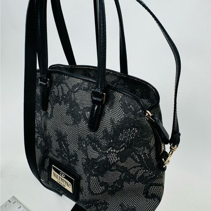 Valentino Valentino Garavani Black Lace Top Handle Bag Size ONE SIZE - 8 Thumbnail